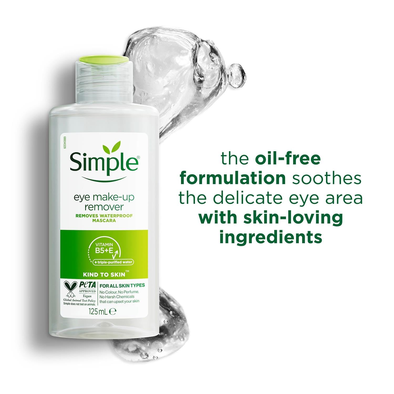 Simple Conditioning Eye Makeup Remover - Gentle & Effective for Sensitive Skin | Perfect for Daily Use & Travel