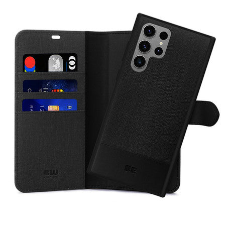Samsung Galaxy S24 Ultra Wallet Case with Card Holder - Slim Protective Cover with RFID Blocking - Perfect for Travel, Work & Everyday Use