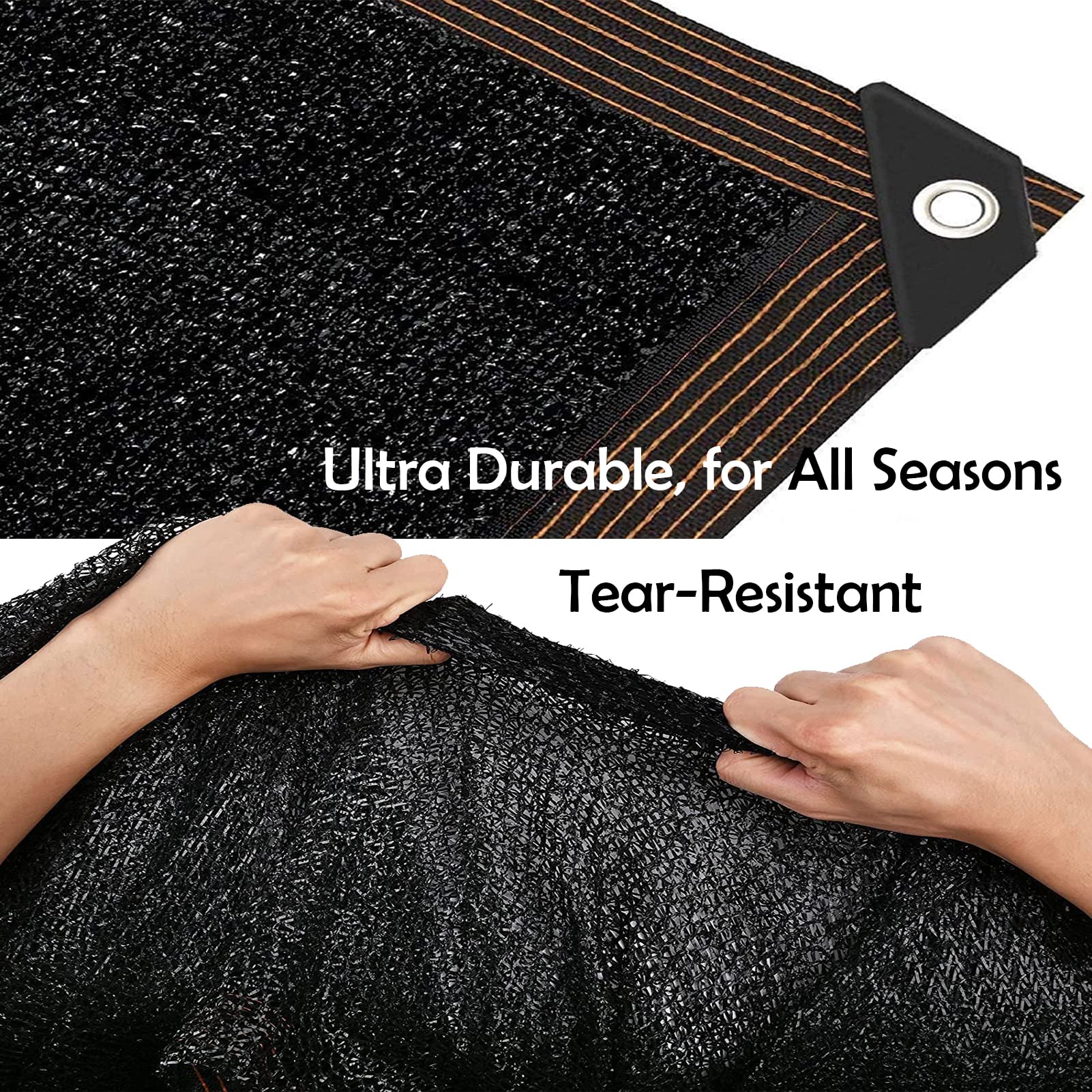 Premium 13x23ft Shade Cloth with Grommets - 50%-60% UV Blocking Garden Shade Net for Greenhouse, Pergola, Canopy & Plant Protection - Durable Black Mesh Netting with Rope (Ideal for Outdoor Gardening, Patio Cover & Sun Protection)