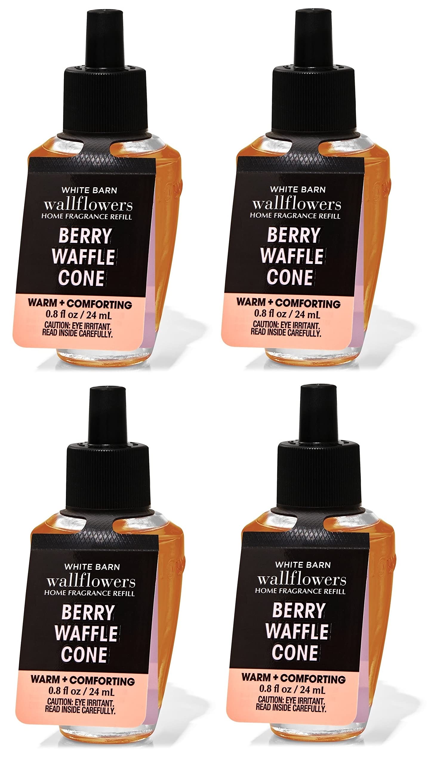 Berry Waffle Cone Wallflowers Home Fragrance Refill Bulbs - Pack of 4 Scented Oil Refills for Bath & Body Works Wallflower Plug Ins - Sweet Berry Dessert Aroma for Living Room, Bedroom, Office