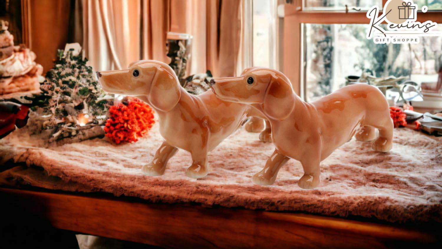 Fine Porcelain Ceramic Dachshund Dog Salt and Pepper Shakers Set - 5 Inch Long - Perfect for Kitchen, Dining Table Decor, and Gift Giving