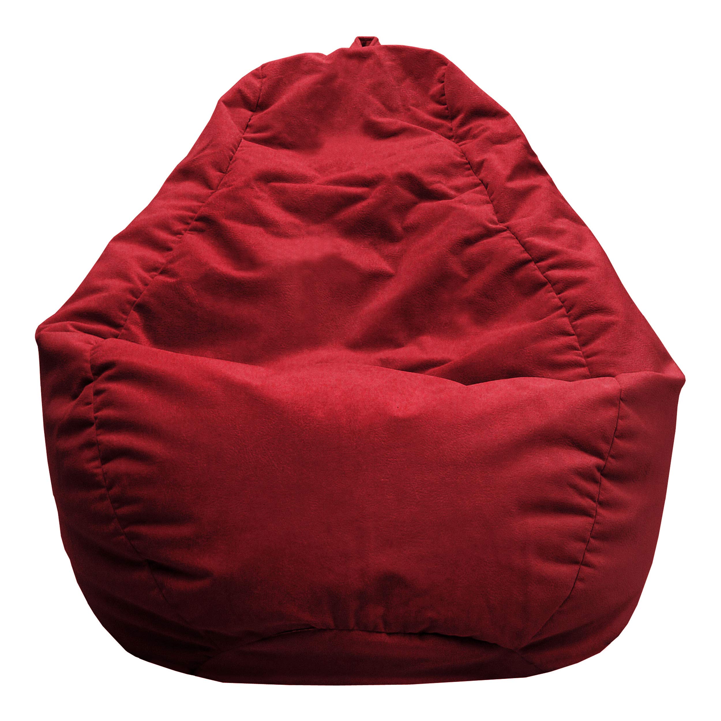 Premium Microsuede Bean Bag Chair - Medium Size Cardinal Red - Comfortable & Durable Lounge Seating for Adults & Teens - Perfect for Game Rooms, Dorm Rooms & Relaxation Spaces