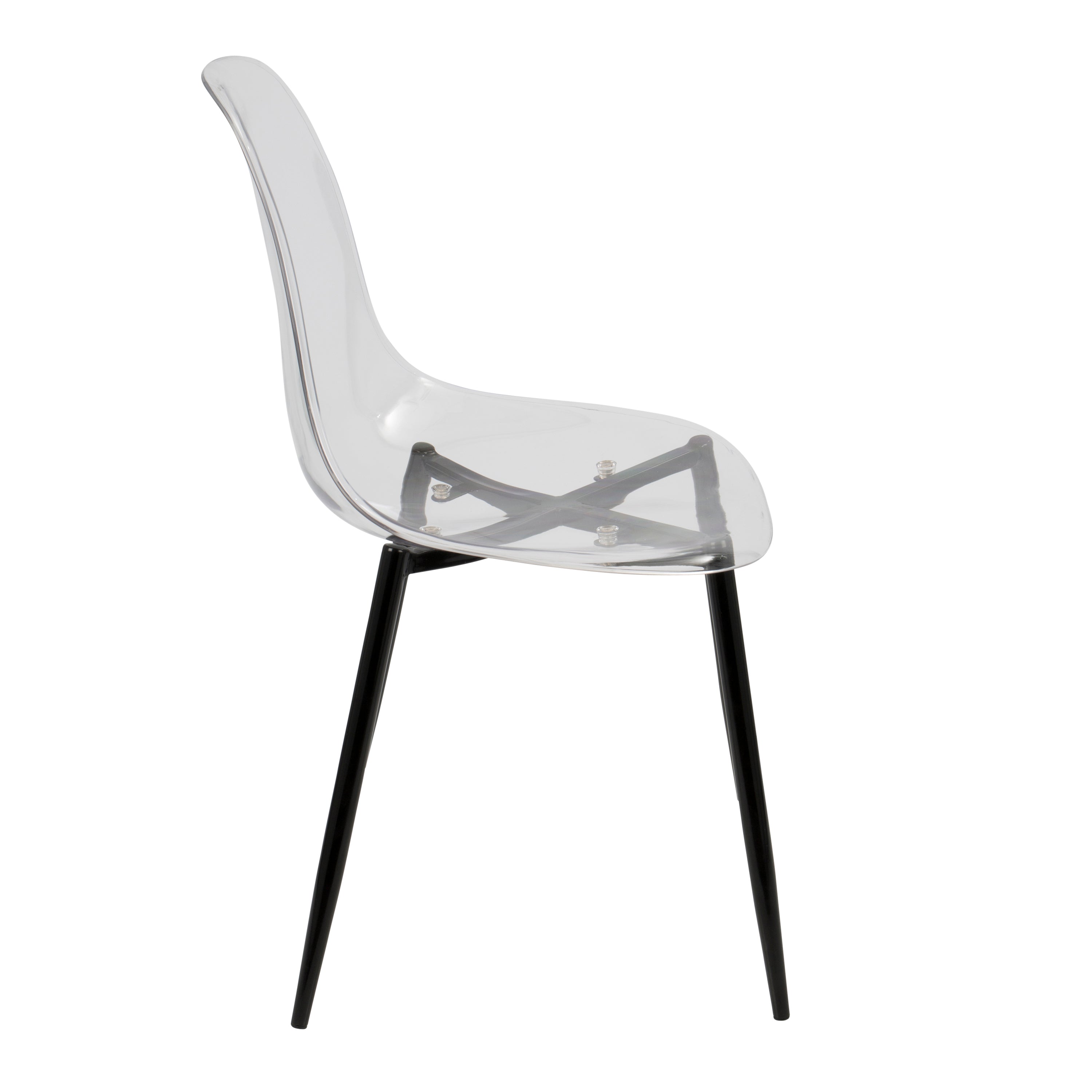 Mid Century Modern Dining Chairs Set of 2 - Black & Clear Acrylic Design by LumiSource - Perfect for Contemporary Dining Rooms, Kitchen Islands & Home Offices