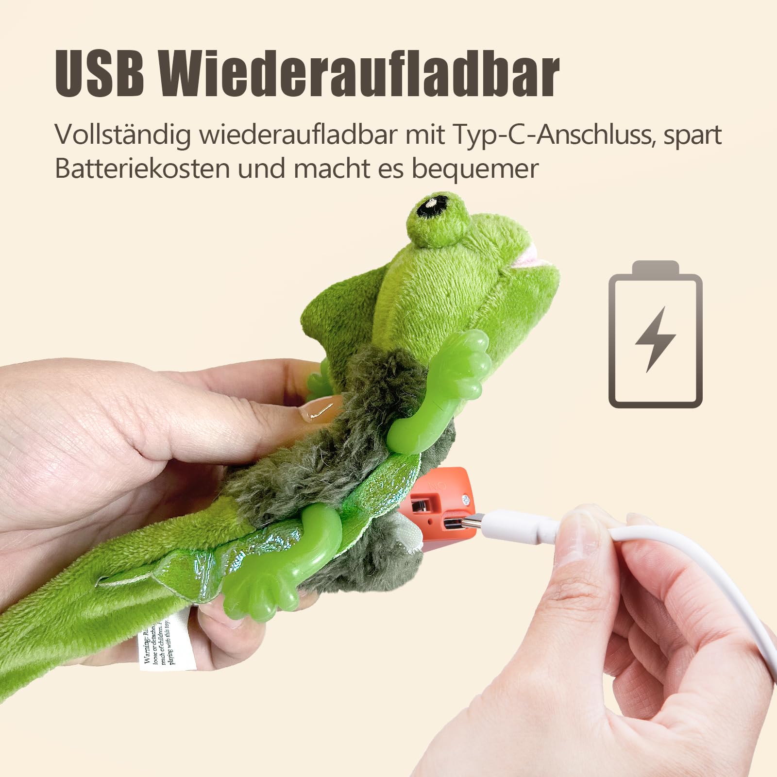 Migipaws Interactive Cat Toys - Touch Activated Flapping Chirping Lizard Kitten Toy with Catnip | Rechargeable Battery | Indoor Play & Exercise for Kittens & Adult Cats (Green)