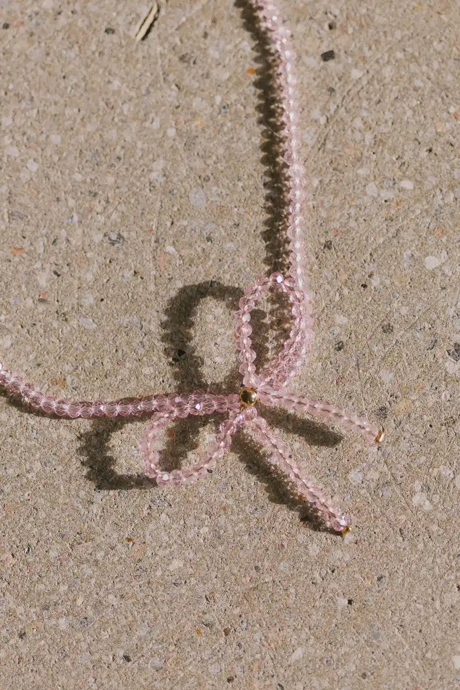 Pink Beaded Bow Choker Necklace for Women - Elegant Fashion Jewelry Gift for Parties, Weddings & Special Occasions