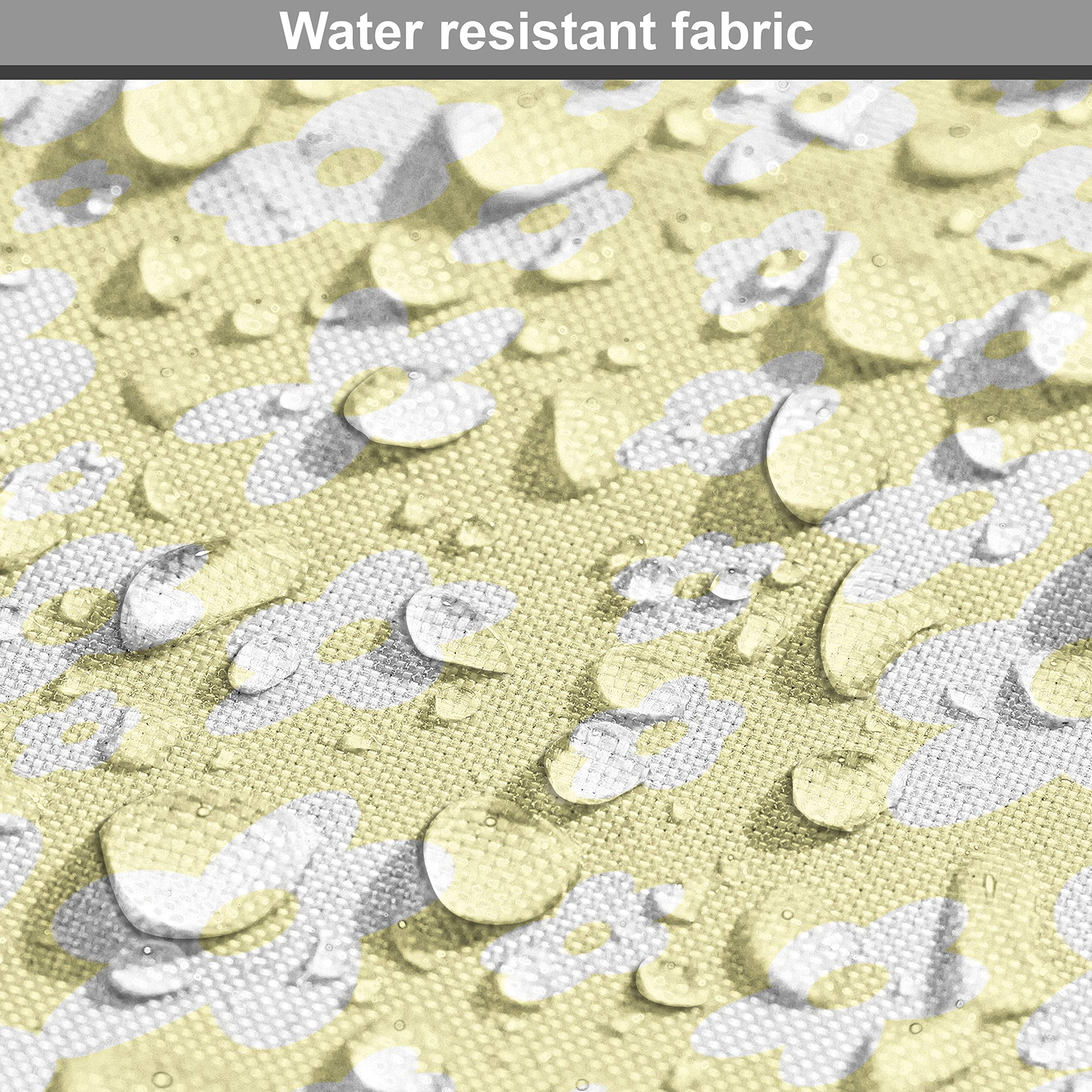 Ambesonne Floral Fabric - Daisy Design for Upholstery & Home Decor | Spring Yellow