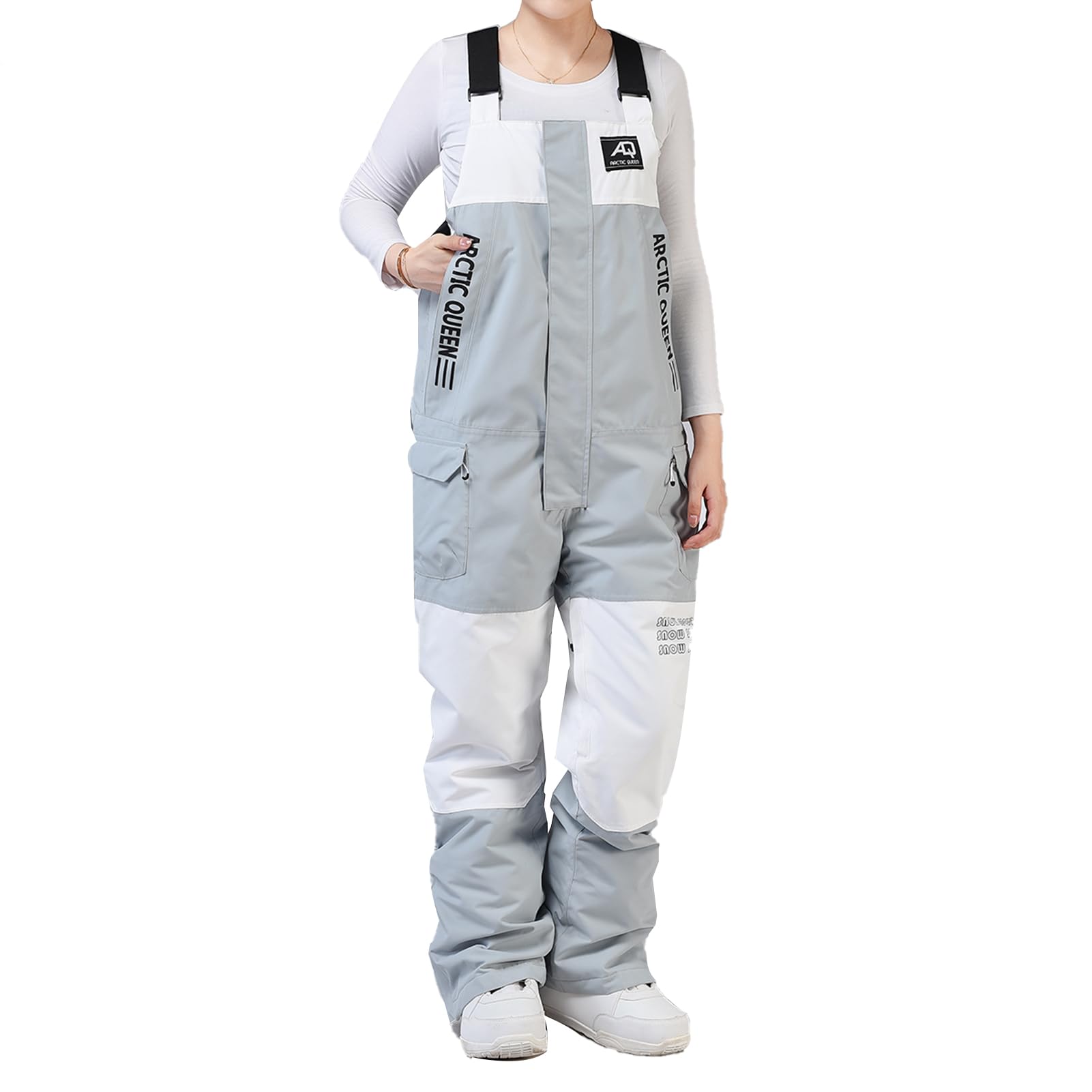 Waterproof Windproof Insulated Women's Snow Bibs Ski Pants - Ripstop Snowboarding Overalls for Winter Sports | Cold Weather Skiing, Snowboarding & Outdoor Activities
