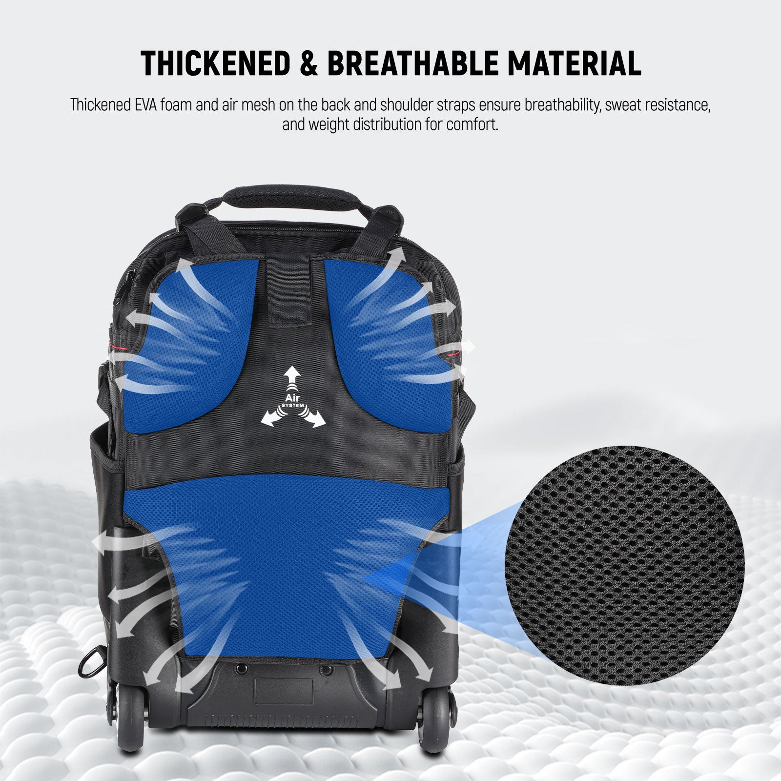 NEEWER 2-in-1 Rolling Trolley Backpack 19.7x13x9.84 Inches - Convertible Carry-On Luggage for Travel, Business & Outdoor Adventures