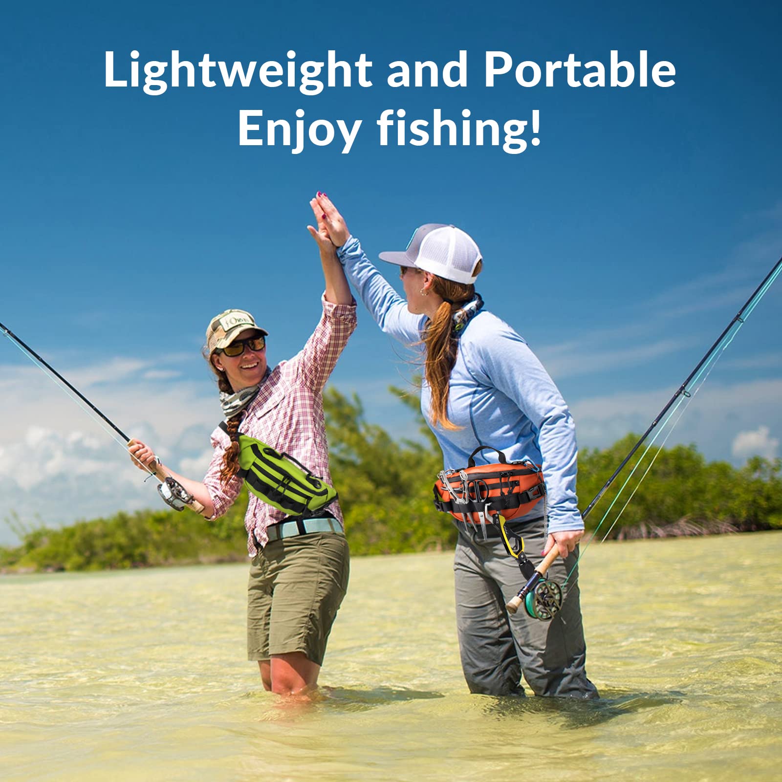 THKFISH Waterproof Fishing Tackle Waist Bag for Men & Women - Portable Outdoor Sling Pack for Fly Fishing, Hiking & Camping Gear Storage