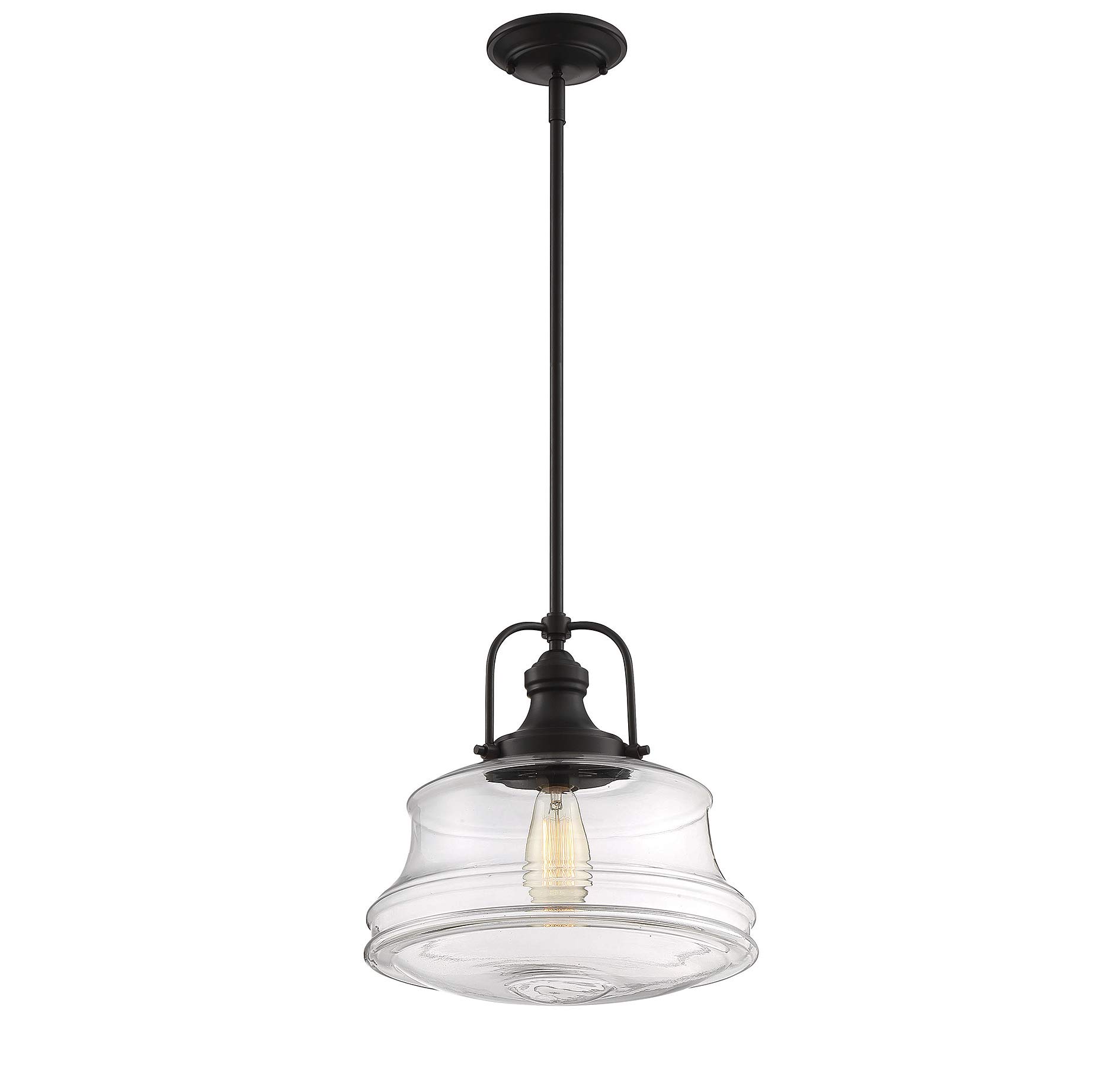 Savoy House 7-5012-1-13 Modern Single Light Pendant Fixture - Elegant Dining Room Lighting for Kitchen Island, Foyer & Bedroom Decor