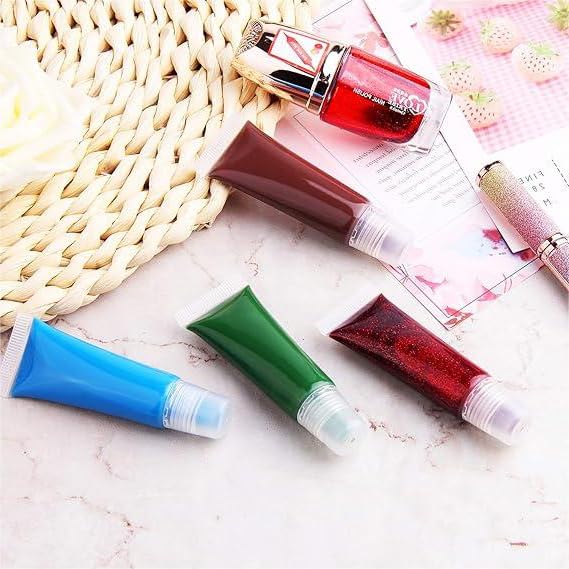 6PCS 8ml Clear Refillable Squeeze Tubes - Empty Lip Gloss Containers for DIY Lip Balm, Lotion, Essential Oils - Travel-Friendly Toiletries & Makeup Accessories - Perfect for Home, Salon, and On-the-Go Use