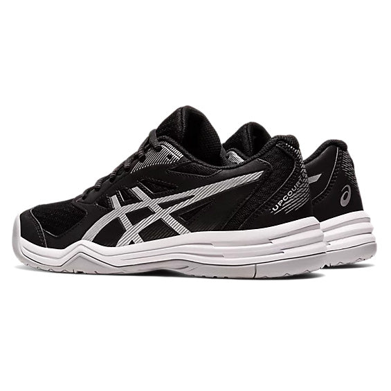 ASICS Upcourt 5 Women's Indoor Court Shoes - Black/Pure Silver - Volleyball, Badminton & Squash Shoes for Women - Non-Marking Rubber Sole for Gym & Indoor Sports
