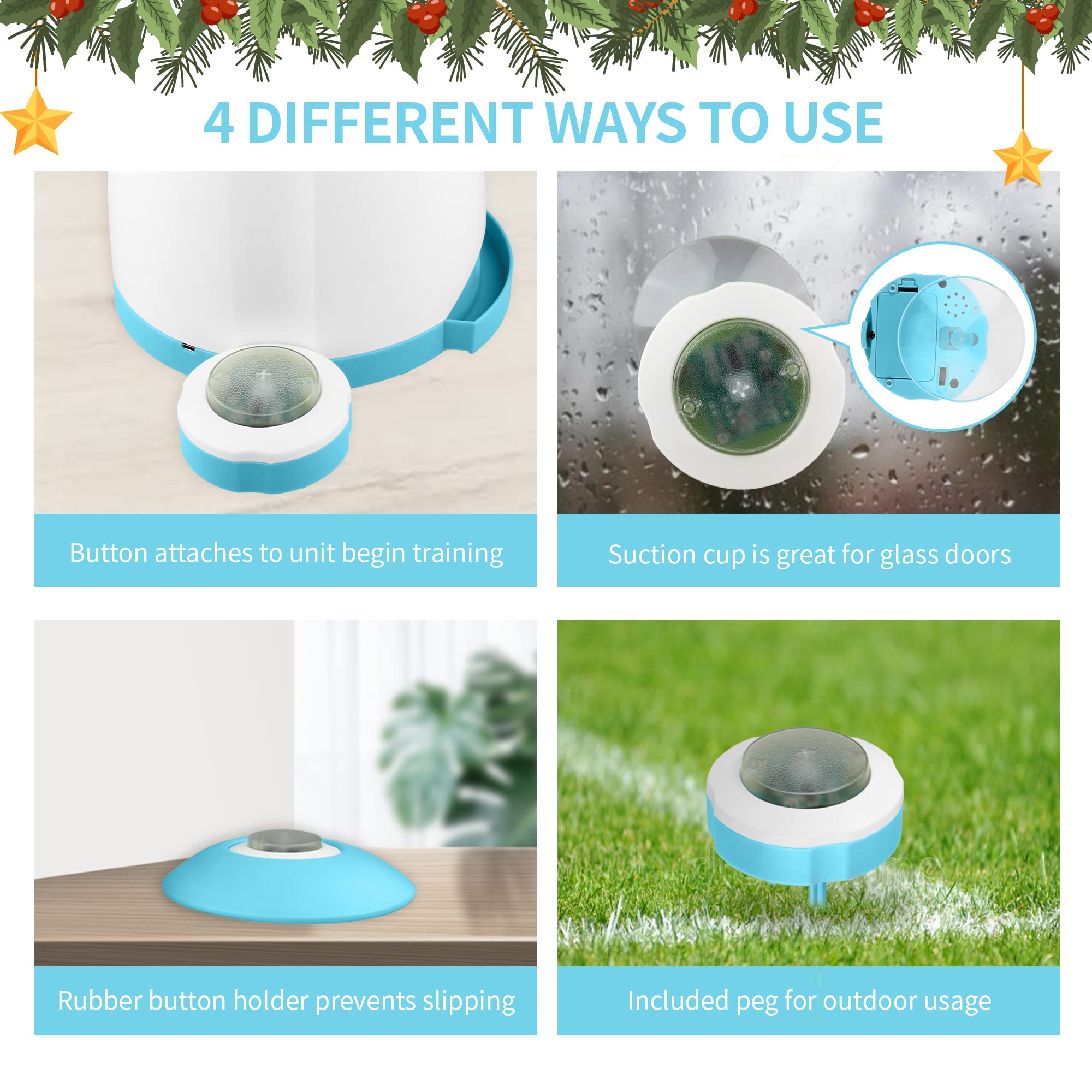 PETGEEK Automatic Dog Treat Dispenser with Button - Remote Control Interactive Dog Toy with Dual Power Supply for Training & Play | Indoor & Outdoor Puzzle Toy for Small Medium Large Dogs (Blue)