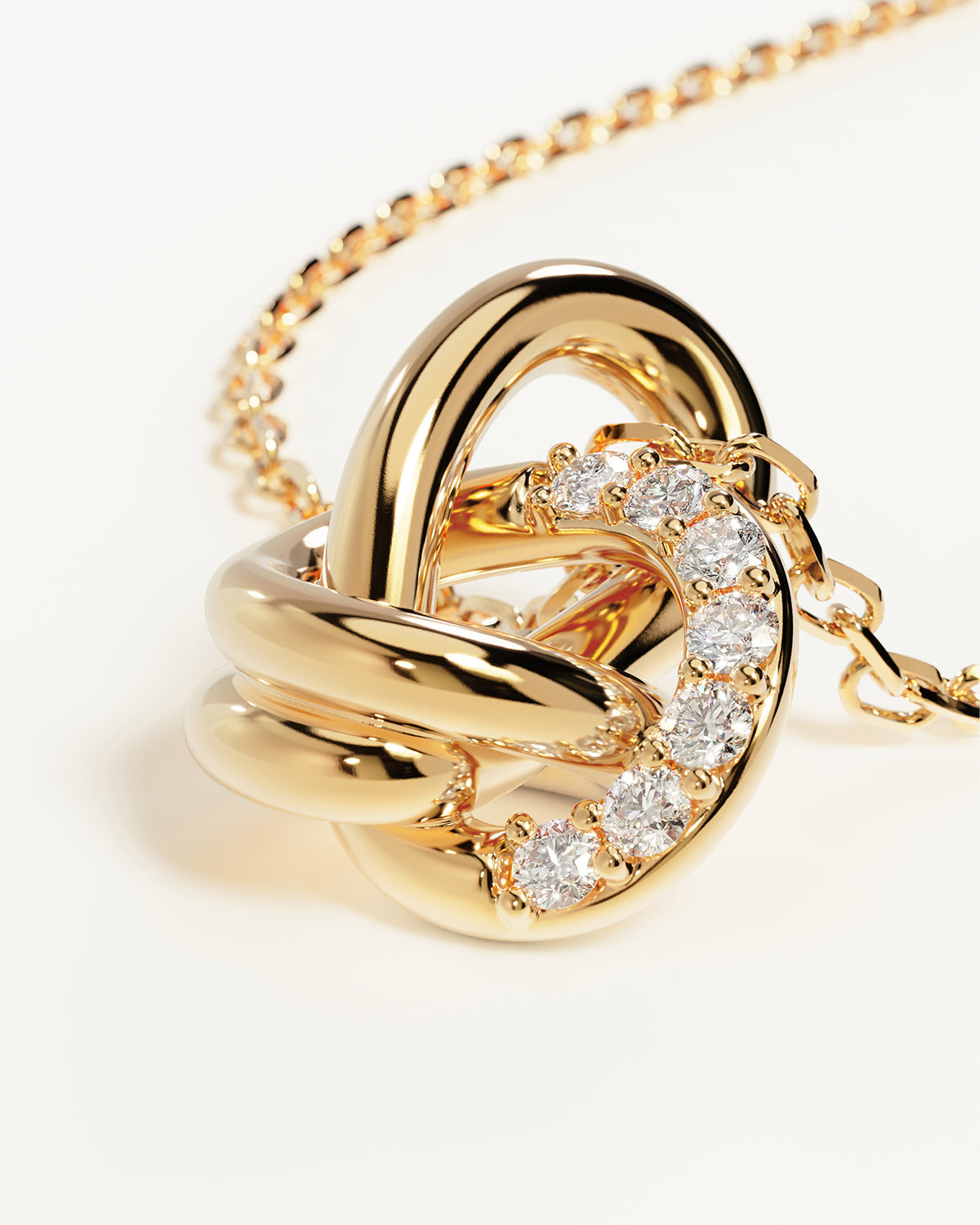 18K Gold Vermeil Endless Knot Necklace with Lab-Grown Diamonds | Elegant Buddhist Jewelry for Women | Perfect for Meditation, Yoga & Spiritual Gifts