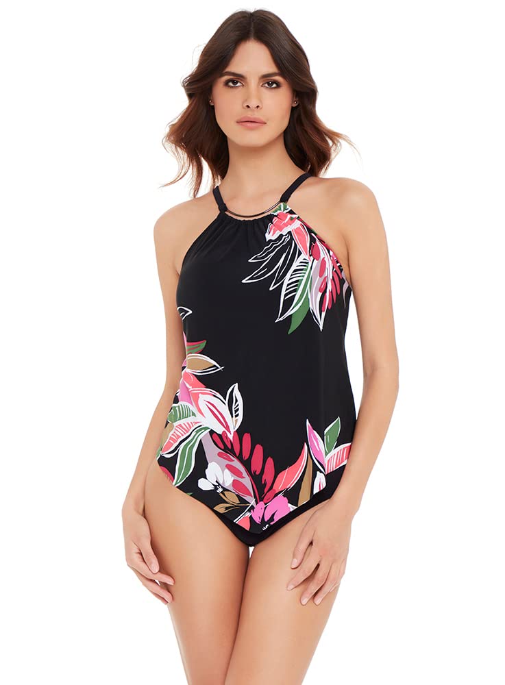 MagicSuit Women's Halter Tie Soft Cup Tankini Top - Adjustable Swimwear Bikini Separate with Comfortable Fit for Beach, Pool & Vacation