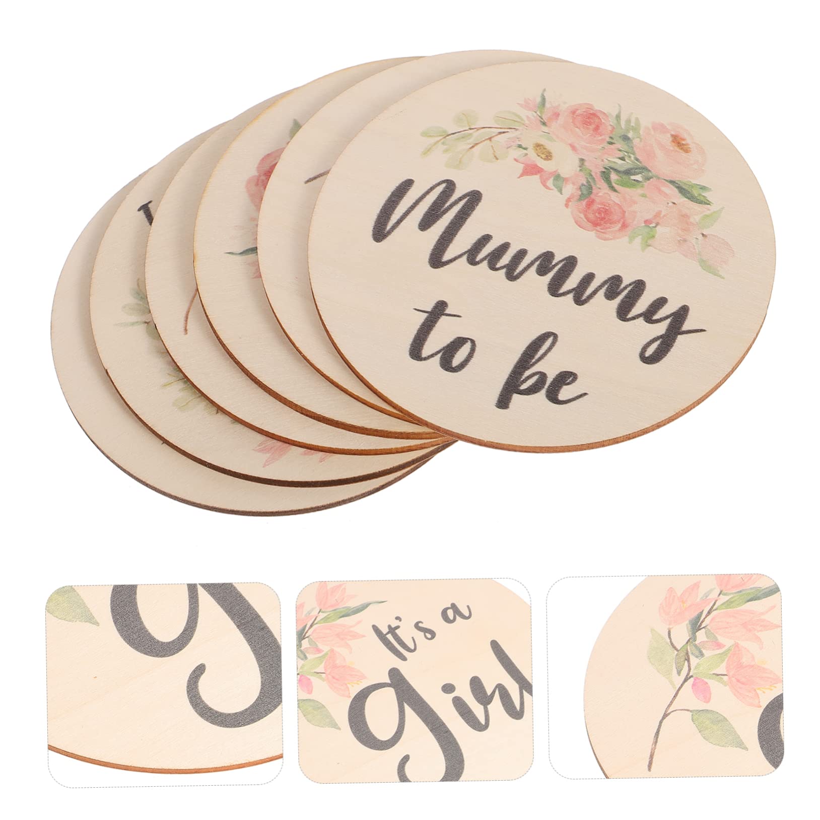 TOYANDONA 30 Pcs Baby Milestone Cards for First Year - Wooden Growth Photo Props, Newborn Monthly Development Keepsake, Baby Shower Gift & Birthday Celebration Decor