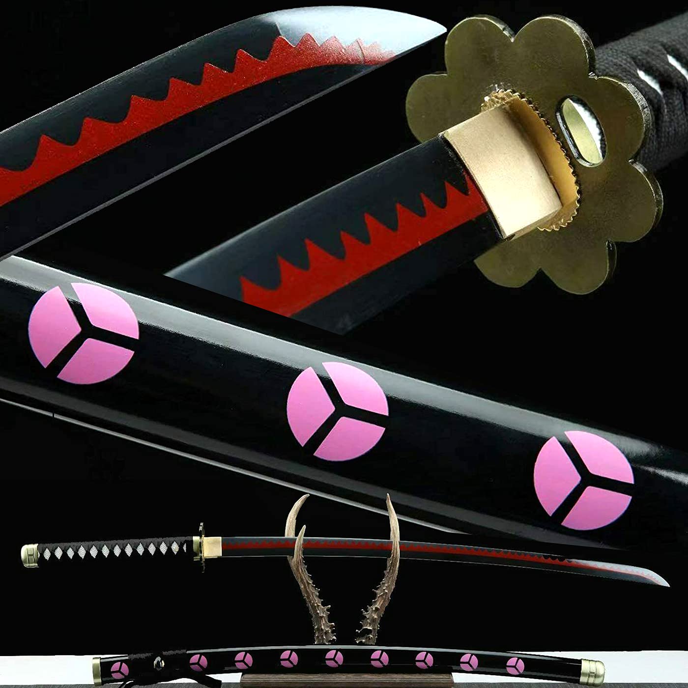 HERO SWORD Handmade One Piece Roronoa Zoro Katana - Japanese Anime Cosplay Samurai Sword with Purple Blade | Perfect Gift for Men & Women | Great for Cosplay, Collecting, and Display