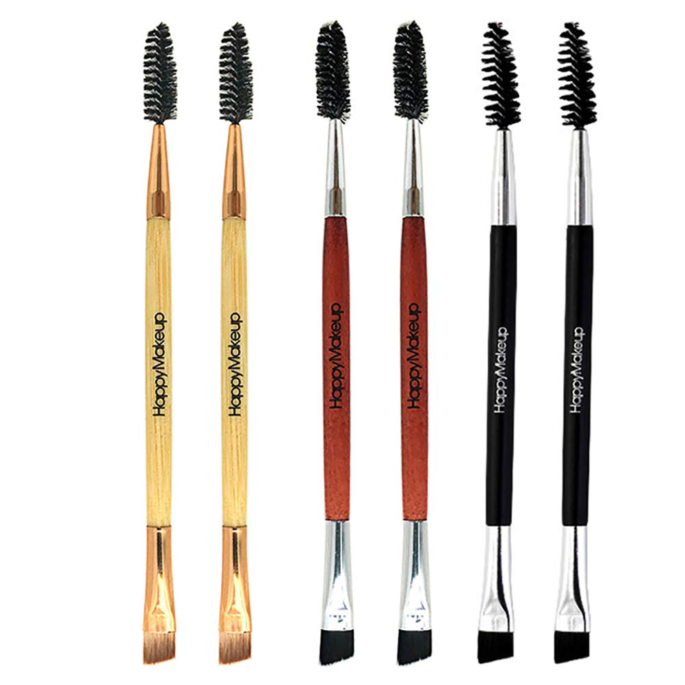 1PC Professional Duo Eyebrow Brush & Spoolie with Cruelty-Free Synthetic Bristles - Angled Brow Brush & Lash Comb for Perfect Eyebrow Shaping & Grooming (Black) | Ideal for Makeup Artists, Beauty Enthusiasts & Daily Eyebrow Care
