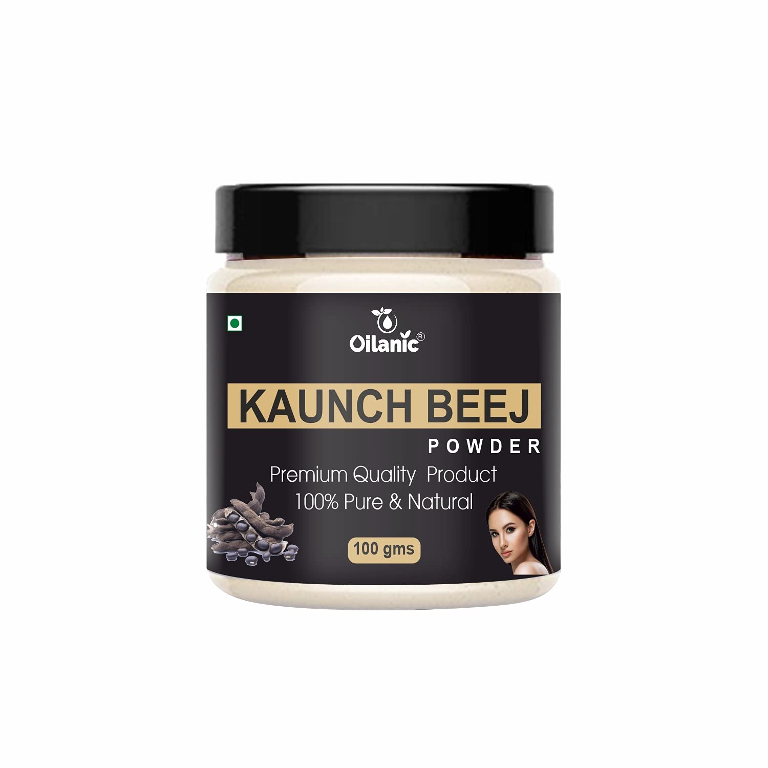Oilanic 100% Pure Natural Kaunch Beej Powder for Skin & Hair Care - 100g | Organic Ayurvedic Supplement for Hair Growth & Glowing Skin | Perfect for DIY Face Masks & Hair Treatments
