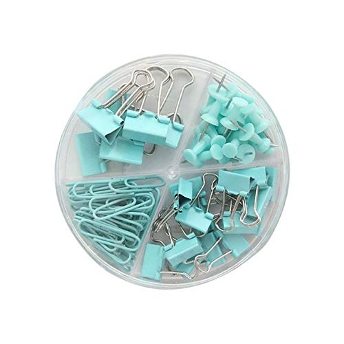 72pcs Metal Paper Clips & Thumbtacks - Multipurpose Office Supplies for Document Organization, Data Storage & Sorting - Long Tail Clips (Blue) - Perfect for Home, Office & School Use