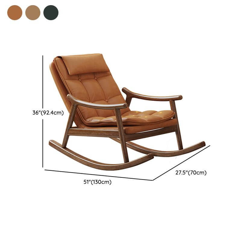 Ergonomic Wood Rocking Chair with Ottoman - Comfortable Couch for Living Room, Nursery & Porch - Perfect for Relaxing, Nursing & Reading