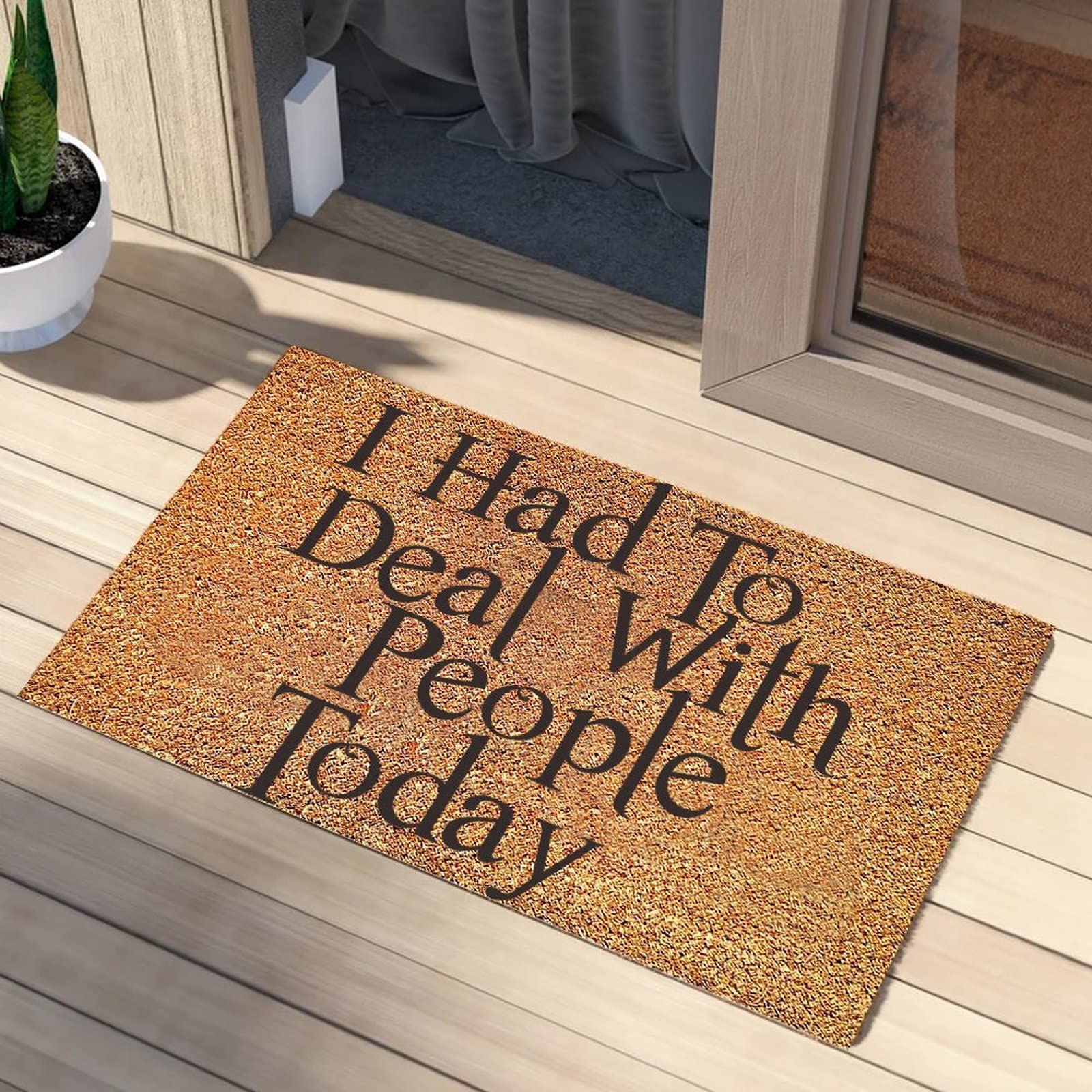 Natural Coconut Coir Doormat 16x24in - Durable, Quick-Drying & Pet-Friendly Entryway Mat for Patio, Lawn & High-Traffic Areas - Easy to Clean Shoe Scraper for Home & Office Use