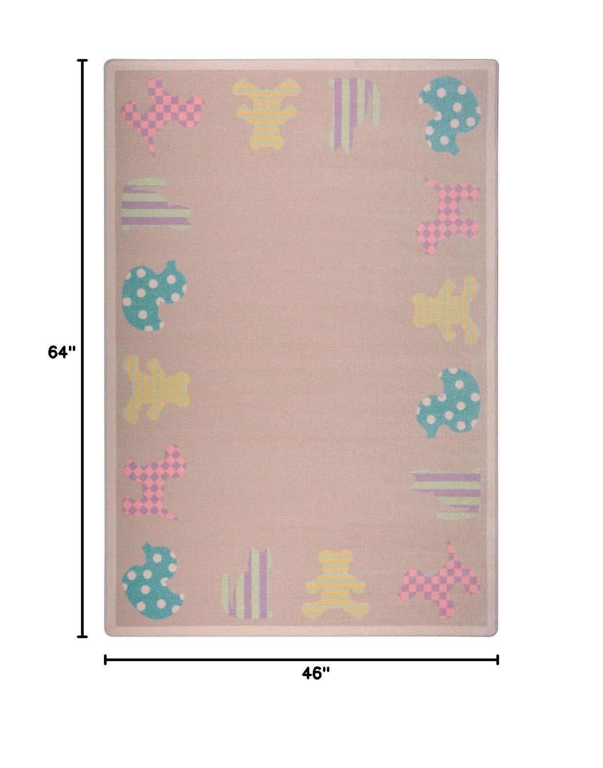 Joy Carpets Kid Essentials Frisky Friends Play Rug for Infants & Toddlers - 3'10