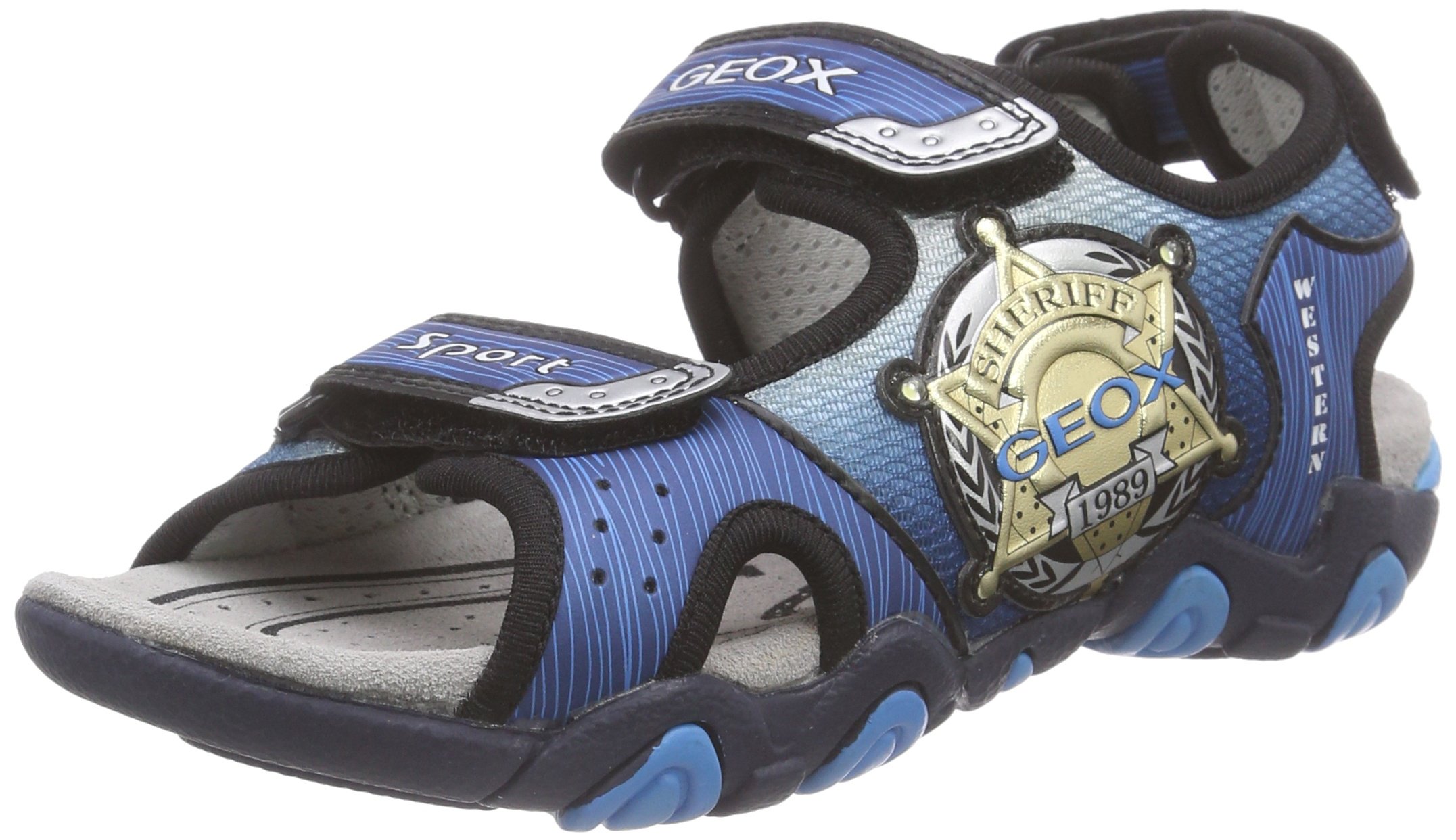 Geox Men's Breathable Ankle Strap Sandals - Lightweight Comfortable Walking Shoes for Summer, Beach & Travel