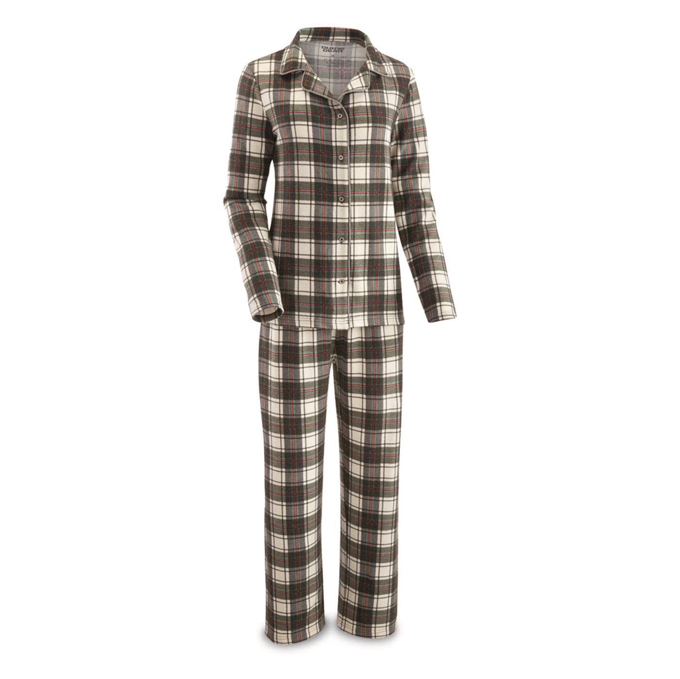 Guide Gear Women's 2-Piece Button-Front Pajama Set - Soft Cotton Sleepwear for Women, Comfortable Lounge Pajamas for Relaxing at Home or Sleeping