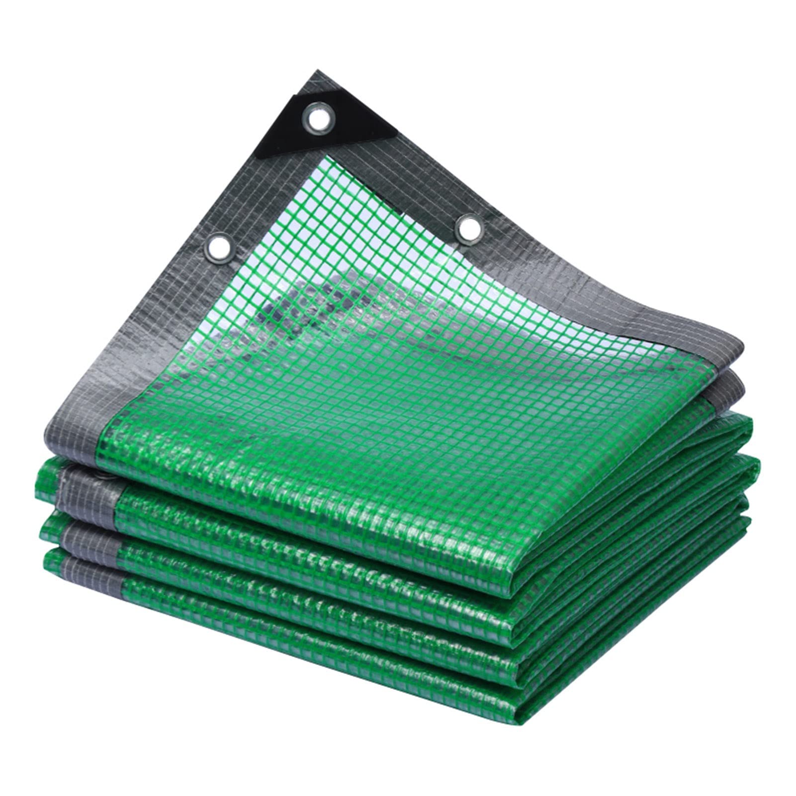 ZWYSL Heavy Duty Clear PVC Waterproof Tarp - Transparent Vinyl Tarpaulin Sheet for Greenhouse, Camping, Outdoor Use (3m x 8m, Green) | Weatherproof Cover for Garden, Construction & Emergency Shelter