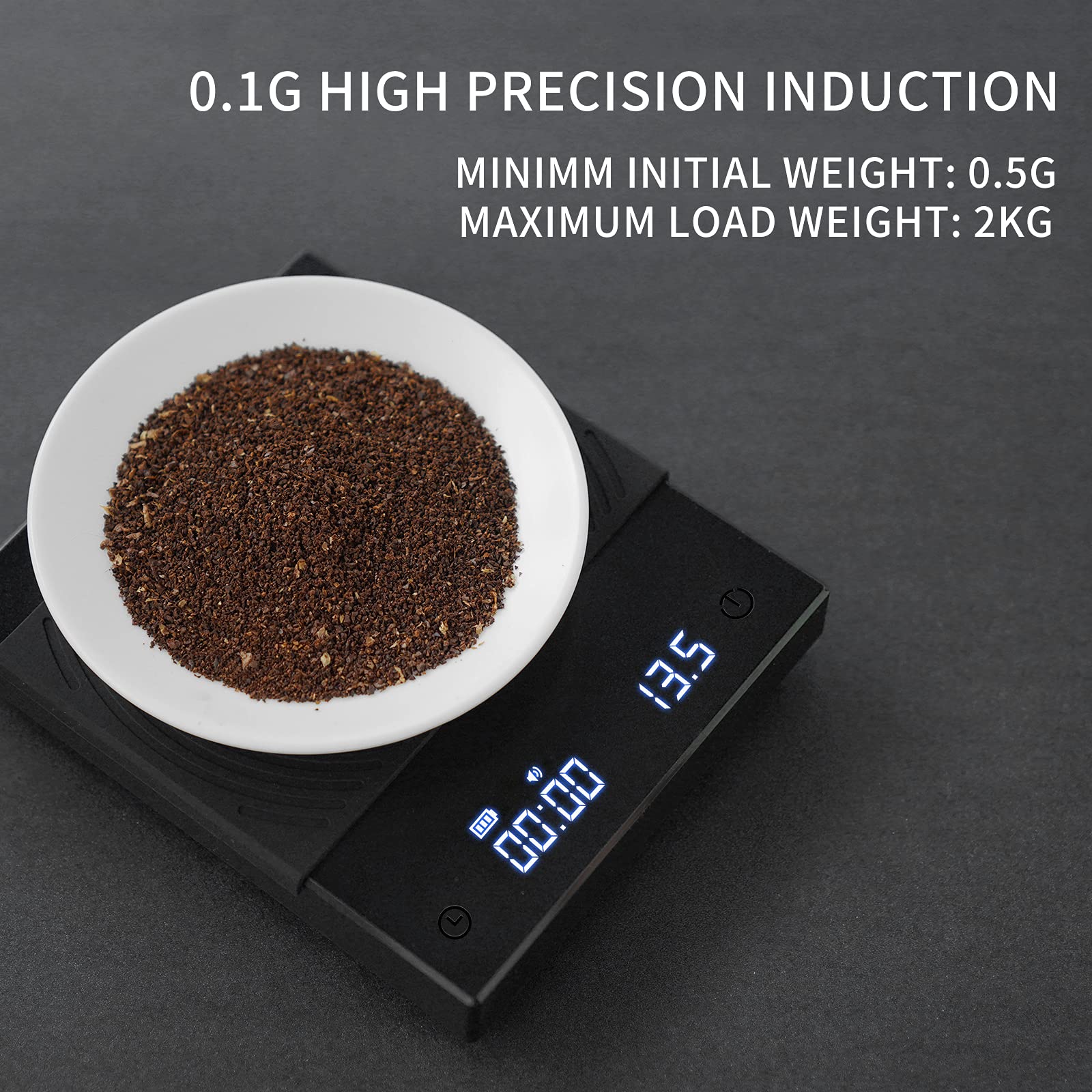 TIMEMORE Black Mirror Basic 2 Digital Coffee Scale with Timer - 2000g Capacity for Espresso, Pour Over, and Drip Coffee - Perfect for Home Baristas and Coffee Shops (Black)