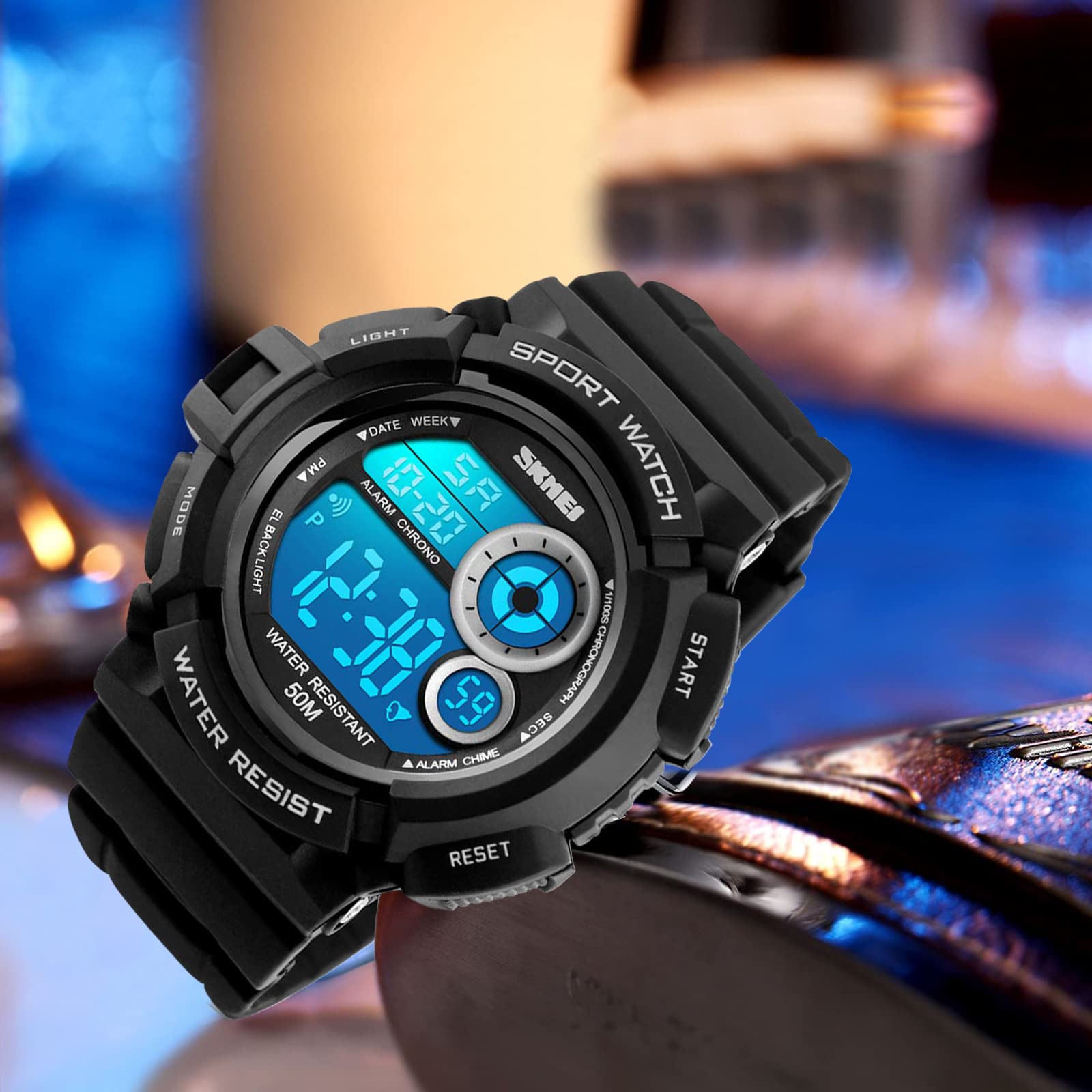 FANMIS Men's Military Digital Watch - 50M Water Resistant LED Backlight Sports Watch with Multifunction for Outdoor, Hiking & Casual Wear | Unisex Electronic Wristwatch for Men & Women