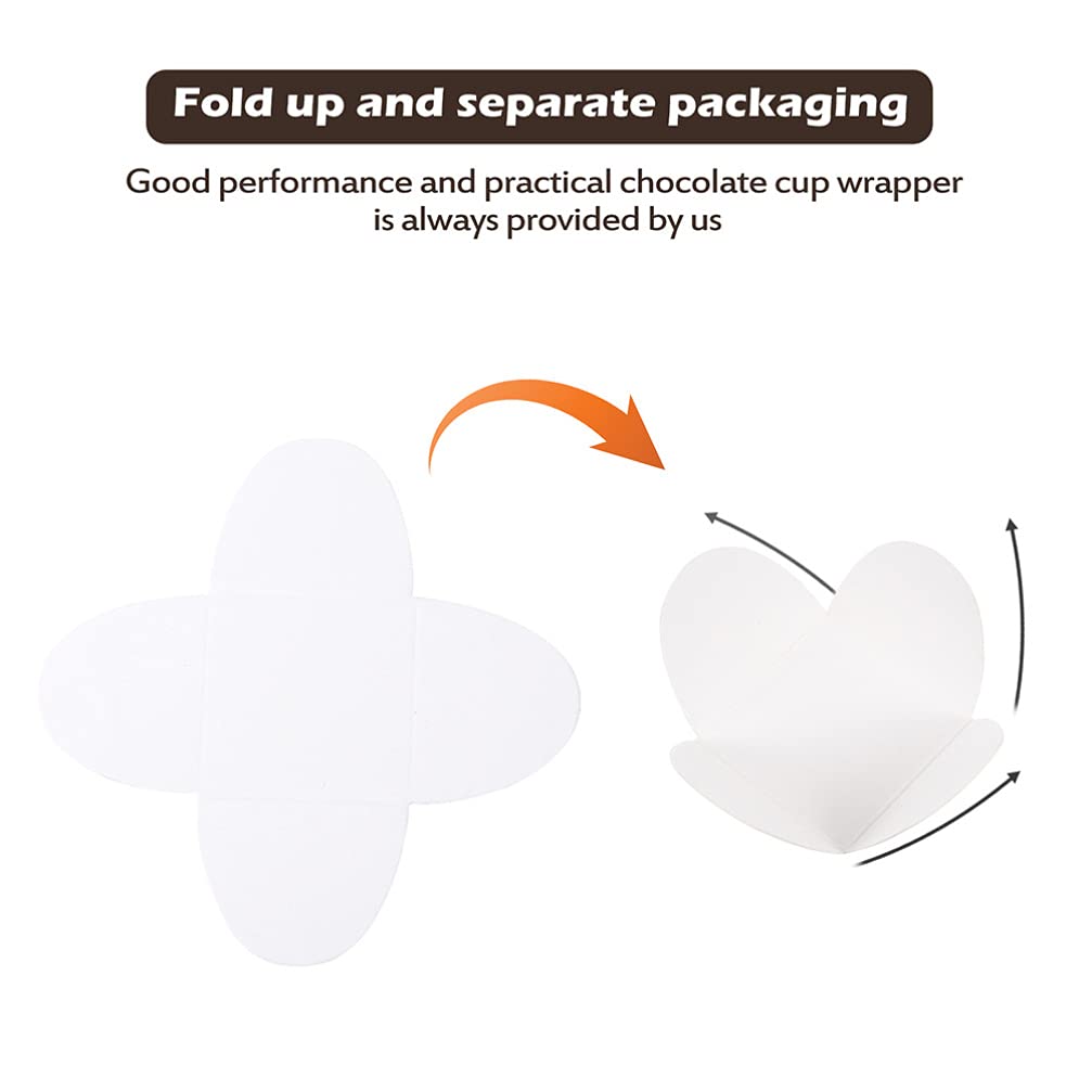 200pcs White Kraft Chocolate Paper Candy Cups - Eco-Friendly Baking Liners for Cupcakes, Muffins & Cake Pops - Perfect for Weddings, Birthdays, Baby Showers & Cafes - Disposable & Food Safe Baking Supplies for Home & Professional Use
