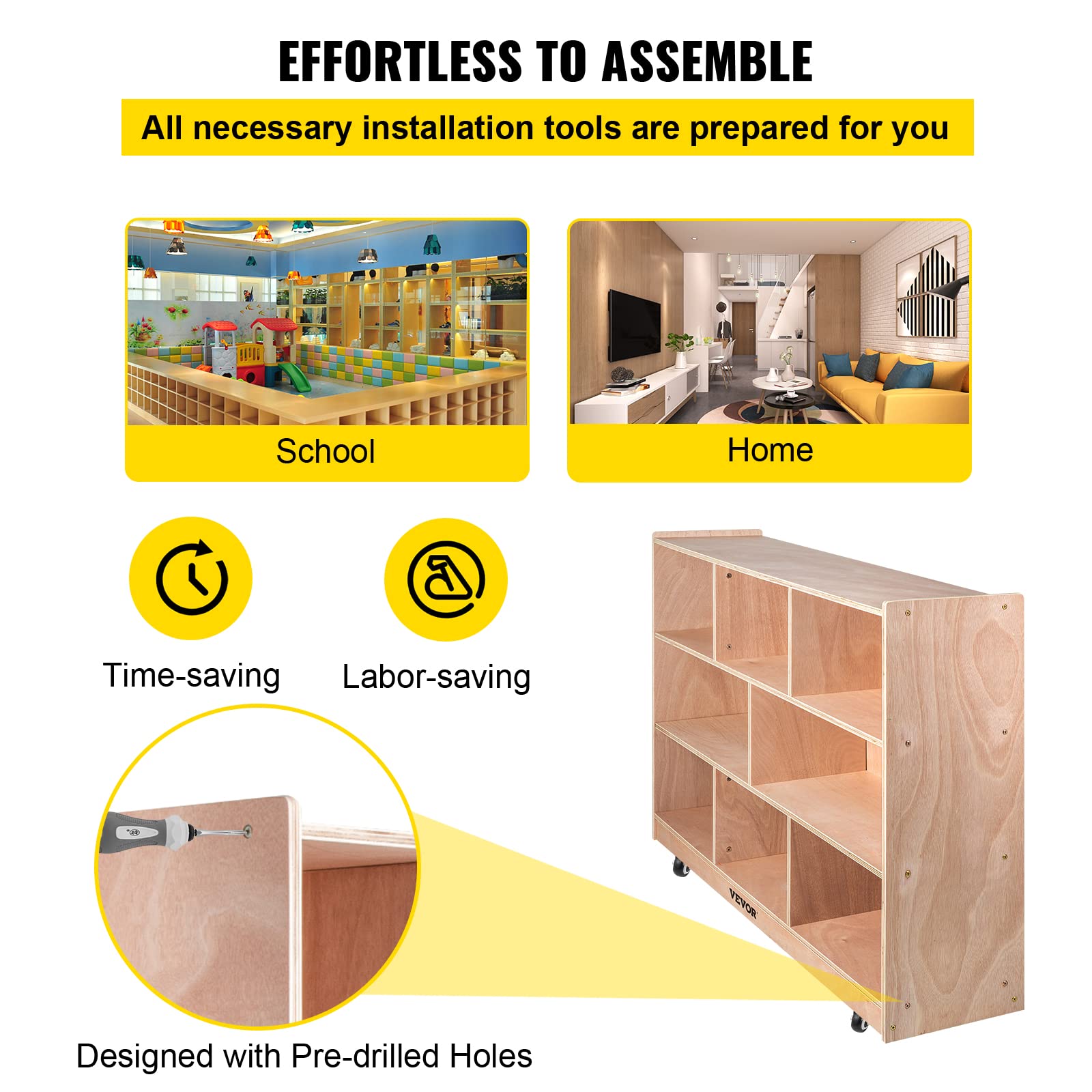 Happybuy 8-Section Classroom Cubbies Storage Cabinet - Organizer for Kids' Toys, Books & Supplies - Perfect for Home, School & Kindergarten - Durable Compartment Storage Furniture for Daycare & Playrooms