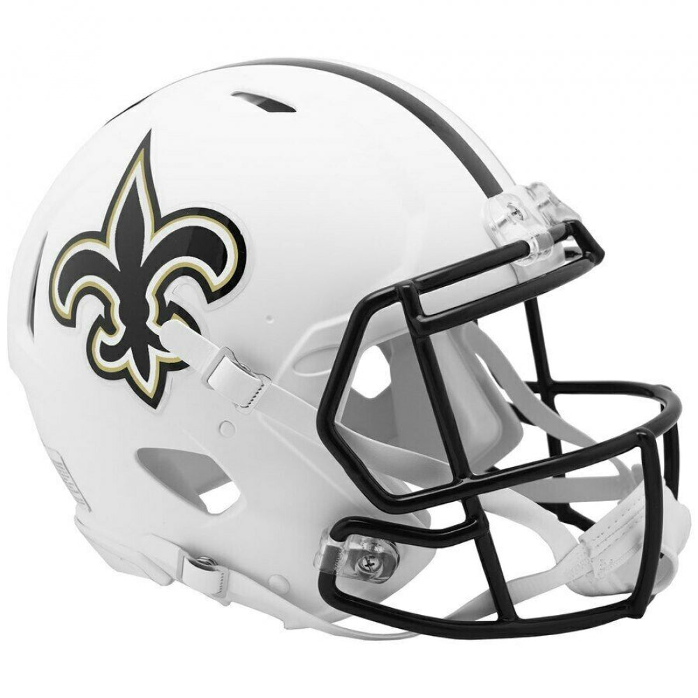 New Orleans Saints Authentic Full-Size Flat White Speed Helmet - Perfect for NFL Fans, Collectors & Game Day Display