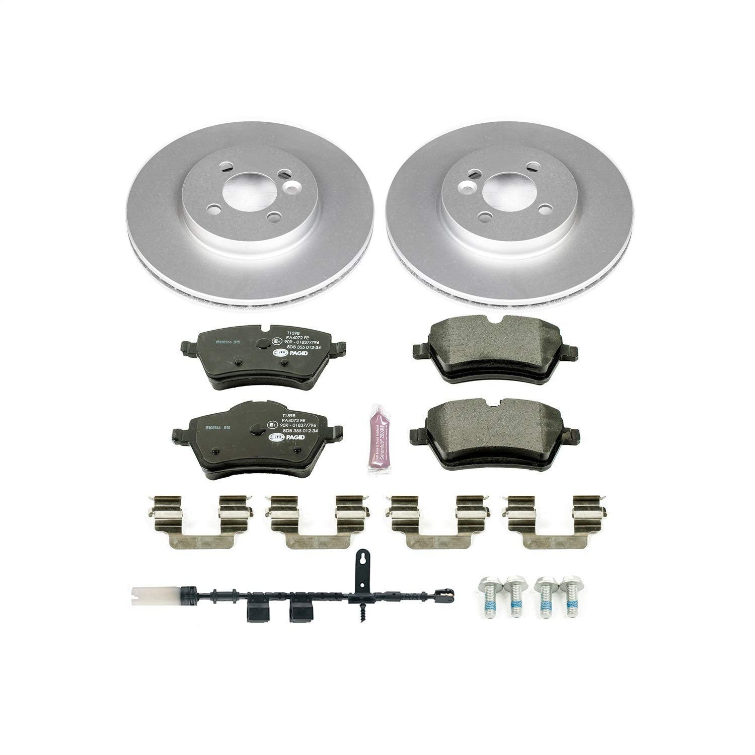 Power Stop ESK6741 Front Euro-Stop Brake Kit with Sensor Wire for 2012-2015 Mini Cooper | High-Performance Braking System for City Driving & Daily Commutes