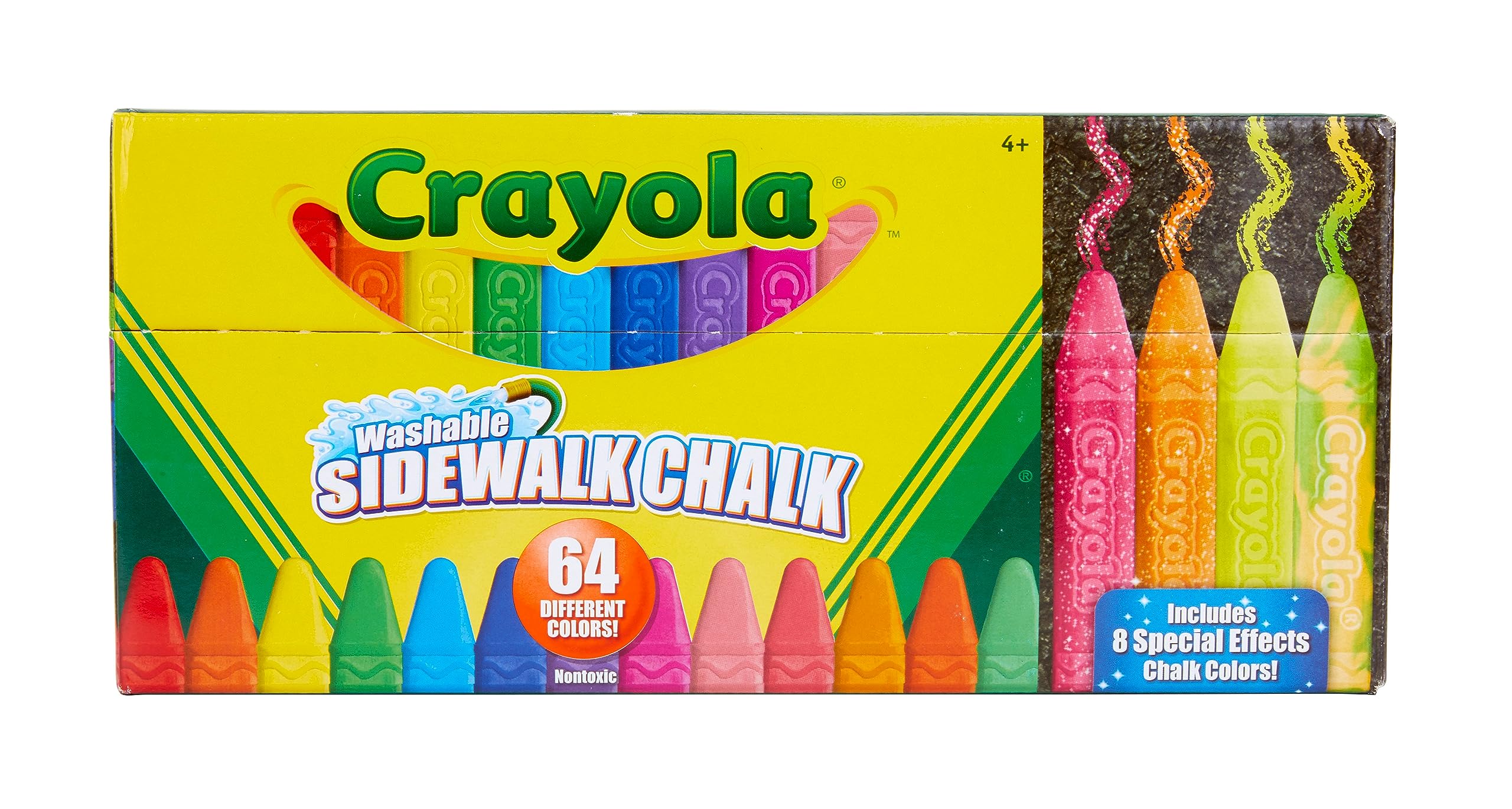 Crayola Ultimate Washable Chalk Collection (64 Count) - Bulk Non-Toxic Sidewalk Chalk for Kids, Anti-Roll Sticks, Vibrant Outdoor Drawing & Play - Perfect for School, Driveway Art, and Summer Activities