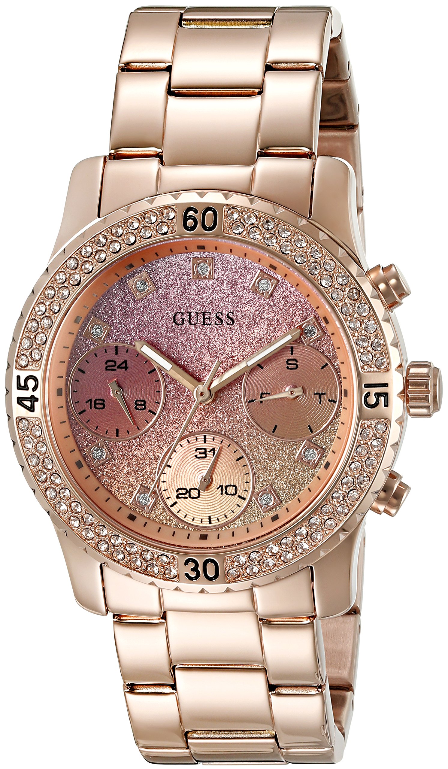 GUESS Women's Stainless Steel Crystal Watch - Elegant Fashion Timepiece for Casual Wear, Office & Everyday Use