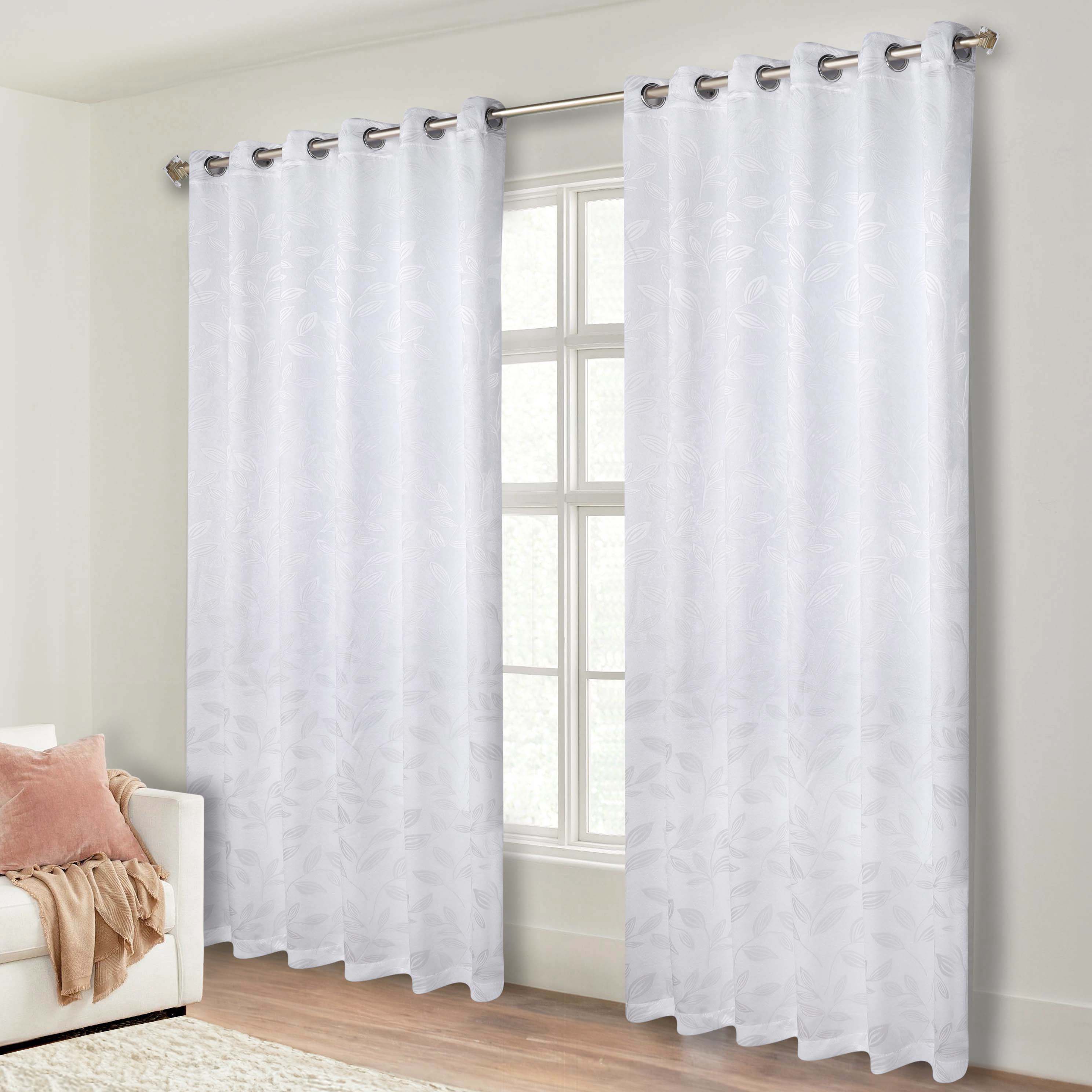 Leaves Grommet Blackout Curtains Set of 2 - Thermal Insulated Room Darkening Drapes for Bedroom & Living Room - Noise Reducing Window Treatment for Home Decor