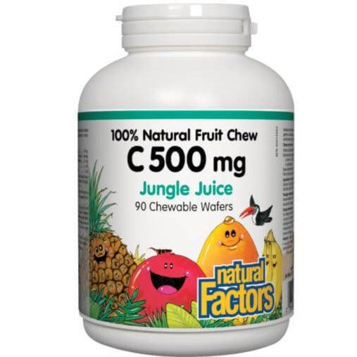 Natural Factors Vitamin C 500mg Chewable Tablets - 90 Count, Orange Flavor for Immune Support & Antioxidant Benefits | Ideal for Kids & Adults On-The-Go