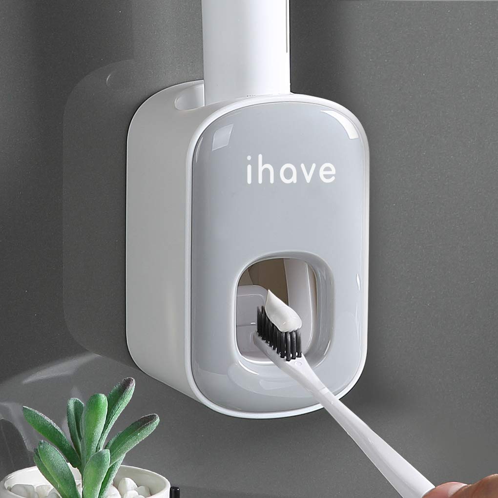 Automatic Wall Mount Toothpaste Dispenser for Bathroom - Hands-Free Toothpaste Squeezer (Grey) | Perfect for Home, Travel & RV Use