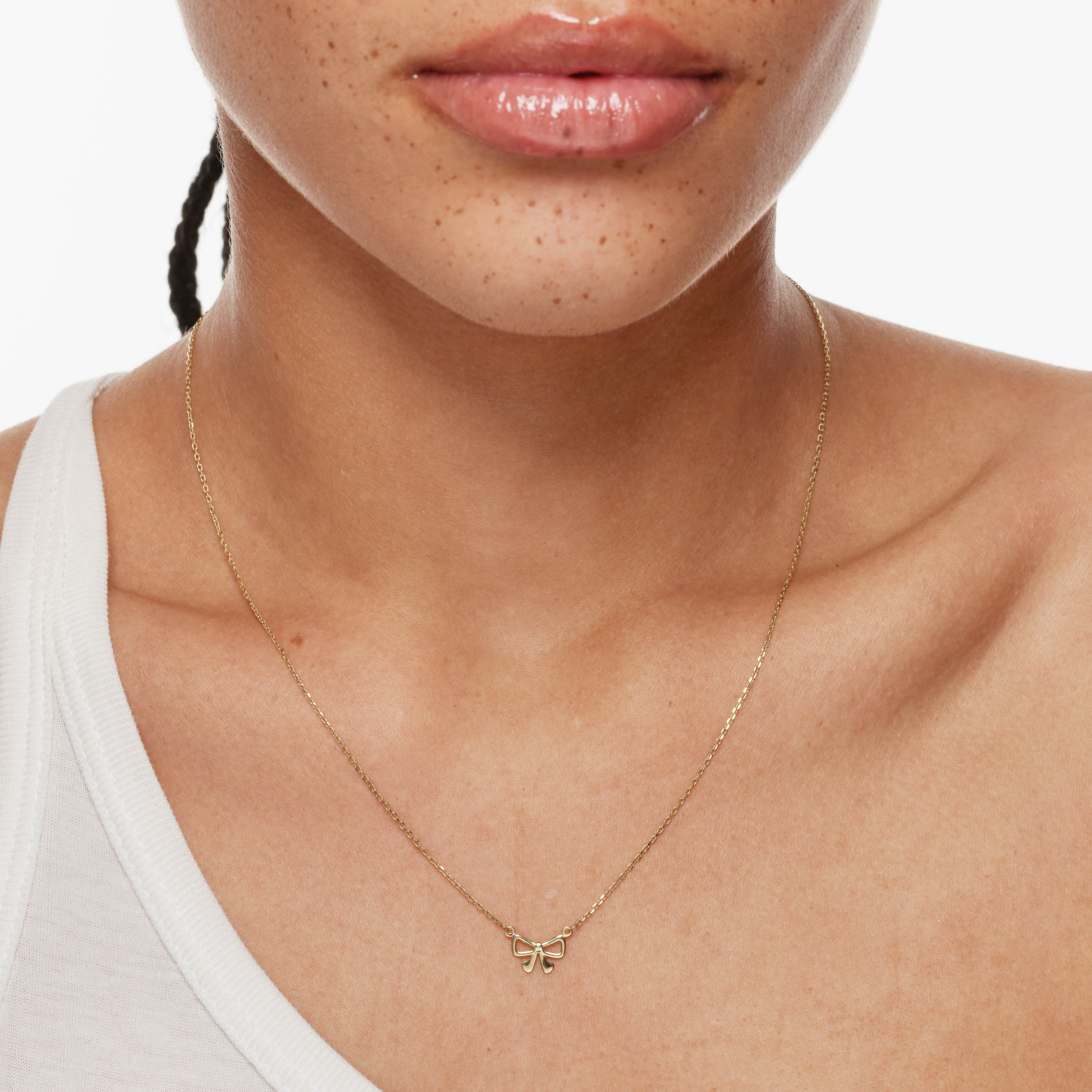 10K Gold Micro Bow Necklace - Dainty & Elegant Jewelry for Women - Perfect for Everyday Wear, Date Nights & Special Occasions