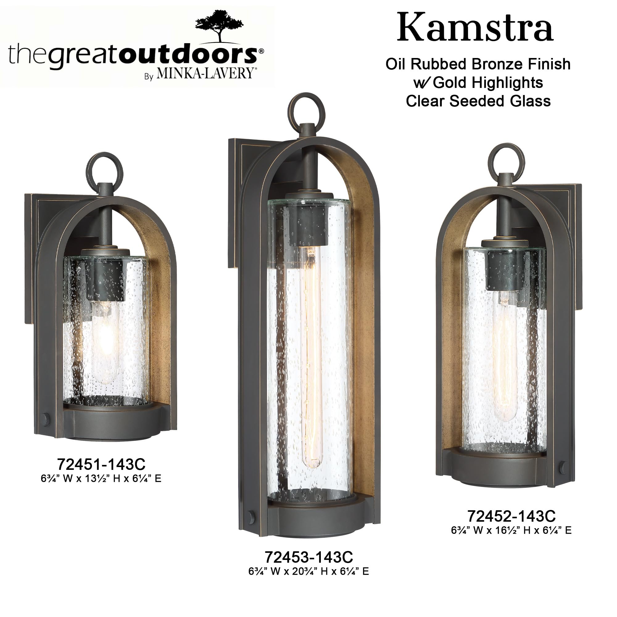 Minka Lavery 72452-143C Kamstra Outdoor Wall Light - 60W Exterior Wall Lantern in Oil Rubbed Bronze - Perfect for Porch, Patio, Garden & Entryway Lighting