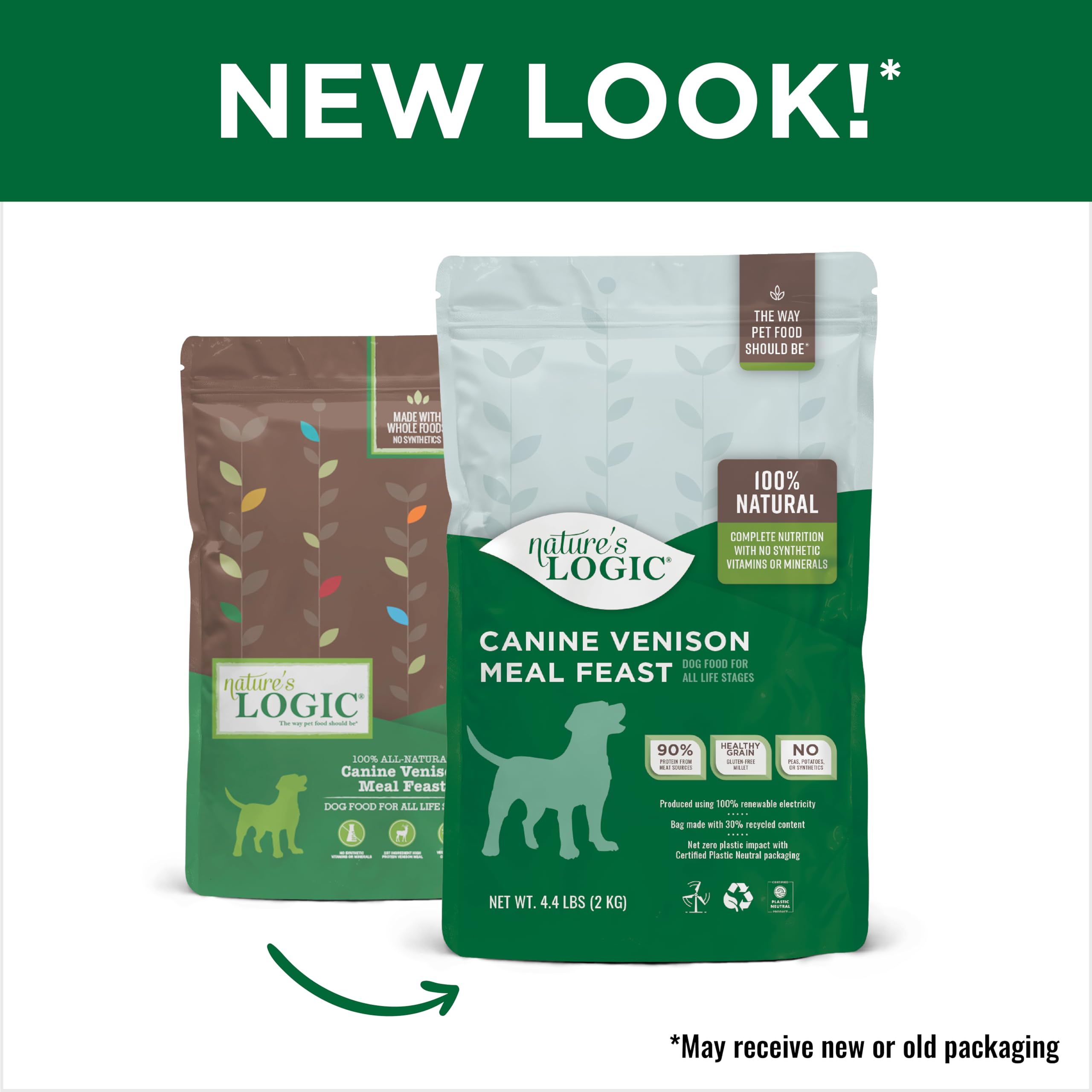 Nature's Logic Venison Dry Dog Food - 4.4 lb Grain-Free Kibble for Adult Dogs | High Protein Natural Pet Food for Sensitive Stomachs | Perfect for Outdoor Adventures & Active Lifestyles