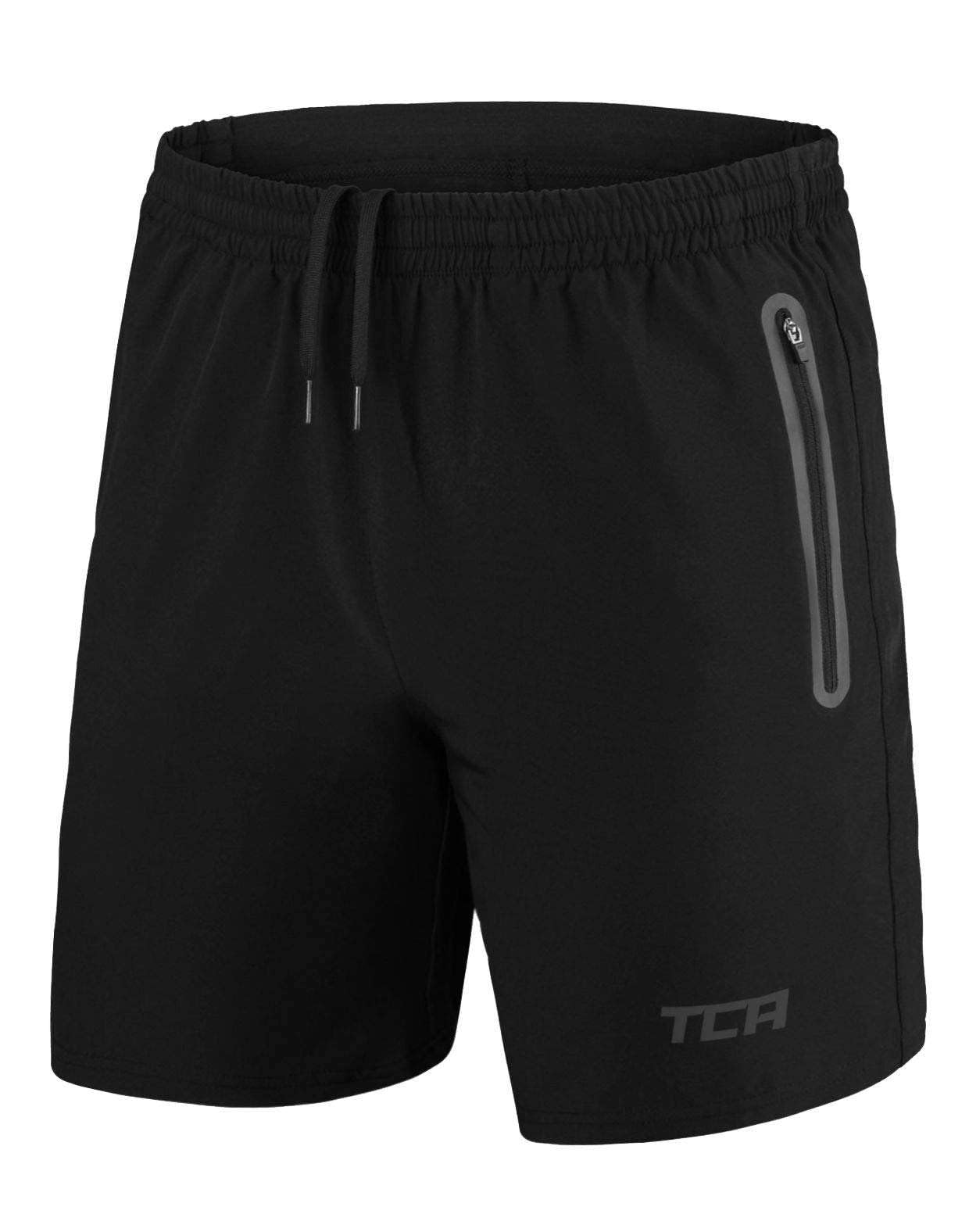 TCA Elite Tech Men's Gym Athletic Workout Running Shorts with Zipper Pockets - Lightweight Breathable Training Shorts for Men, Perfect for Running, Gym Workouts & Outdoor Sports