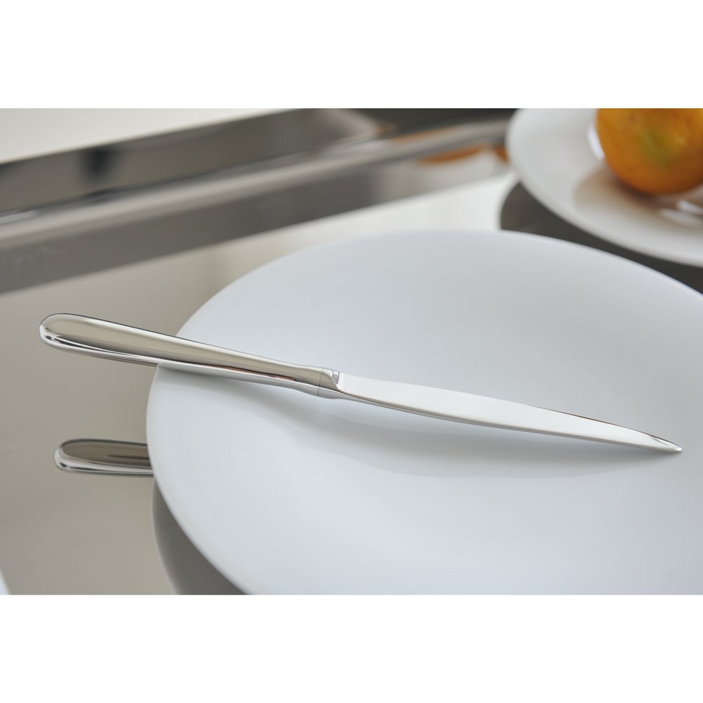 Alessi Caccia Silver Dessert Knife - Elegant Stainless Steel Cake & Pastry Knife for Fine Dining, Dessert Parties & Wedding Cutlery Sets