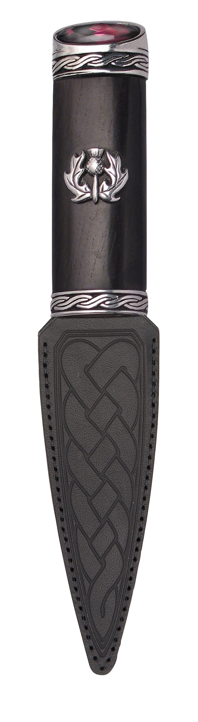 Thistle Motif Sgian Dubh SD50 - Traditional Scottish Dagger with Celtic Design - Perfect for Highland Dress, Weddings & Scottish Cultural Events