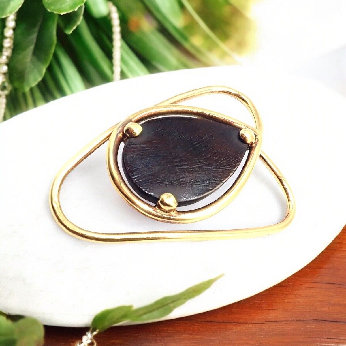 Authentic Van Cleef & Arpels 18k Yellow Gold LetterWood Money Clip - Vintage Luxury Money Clip for Cash & Credit Cards - Perfect for Gifts, Weddings & Business Professionals
