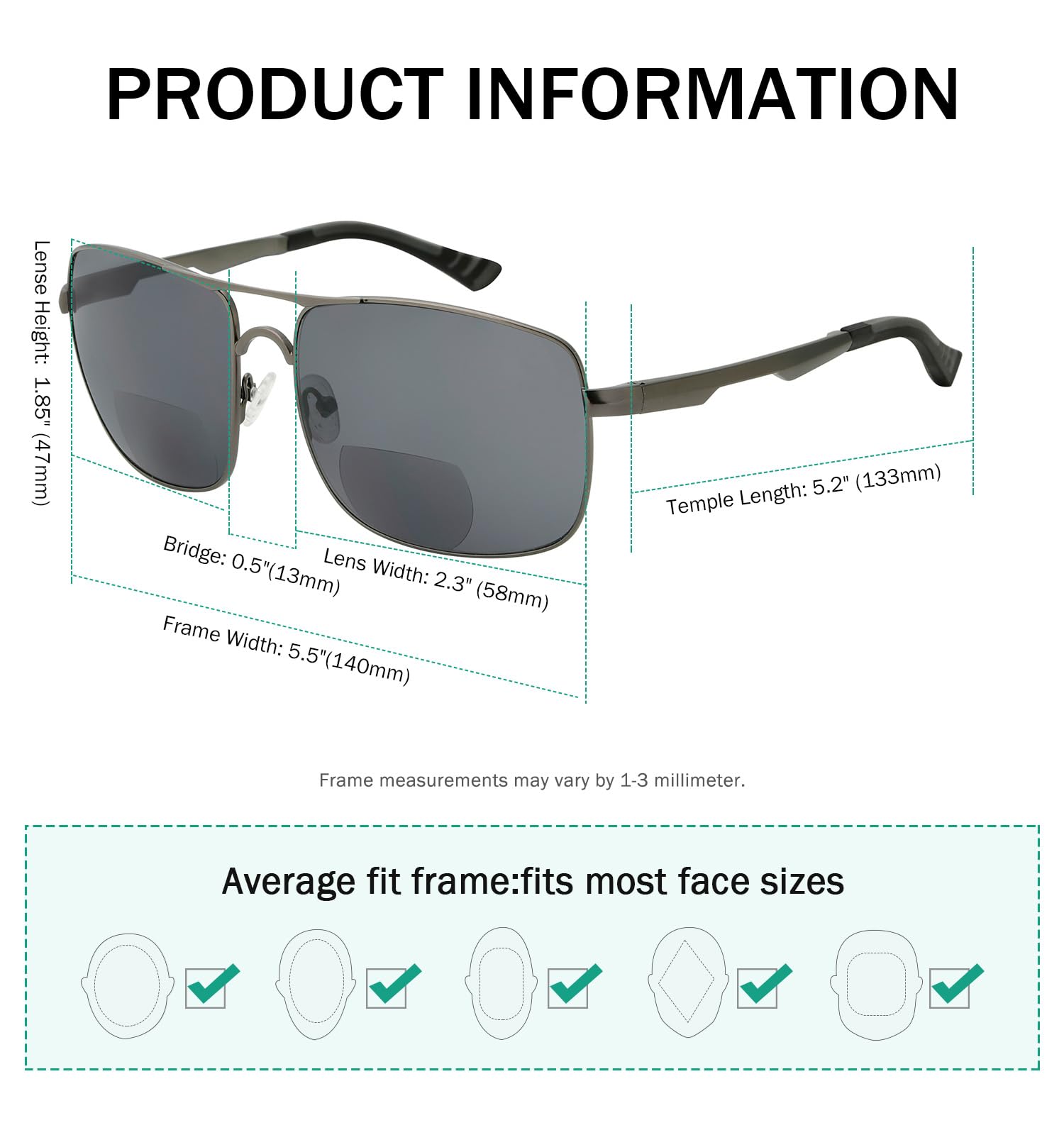 Eyekepper Bifocal Sunglasses for Men & Women - Polarized Reading Glasses with UV Protection - Perfect for Outdoor Activities, Driving, and Beach Vacations