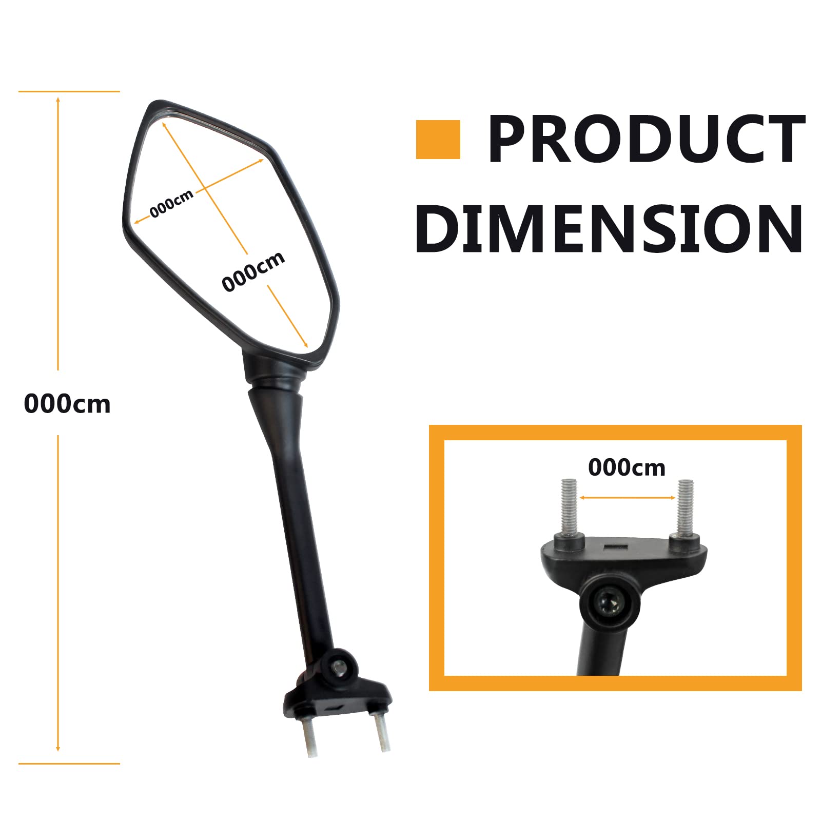 Minho Adjustable Black Motorcycle Rear View Mirror - Compatible with Kawasaki Ninja 300R 650R 1000R Z1000SX ER6F - Durable Rearview Mirrors for Enhanced Safety & Better Visibility on Road Trips & Commuting